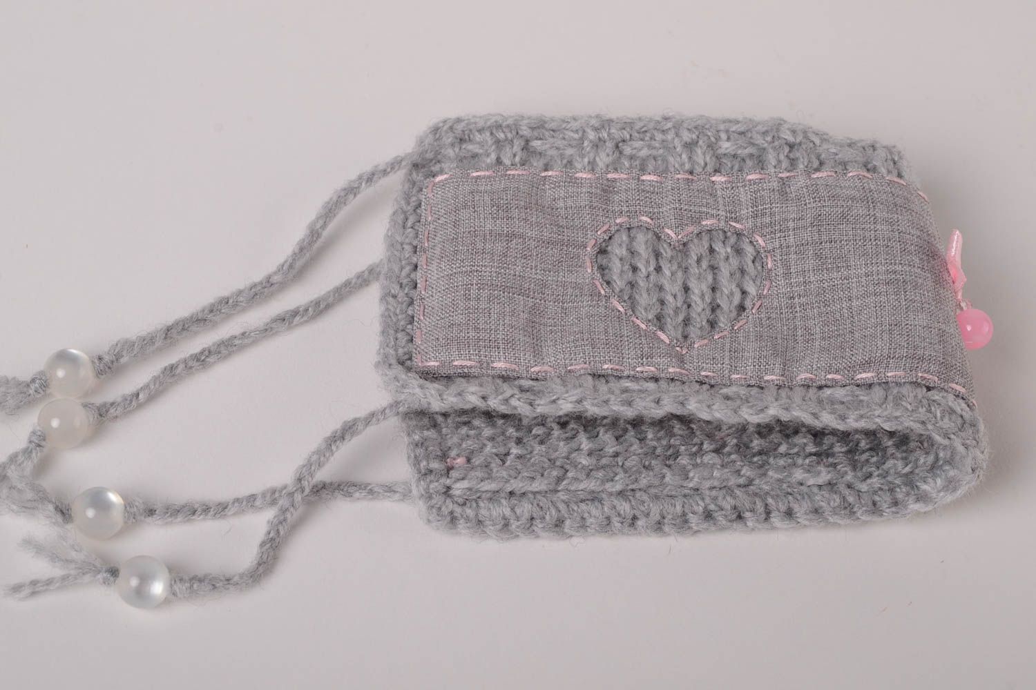 Couvre-tasse tricot fait main cadeau textile Pull pour mug original design photo 3