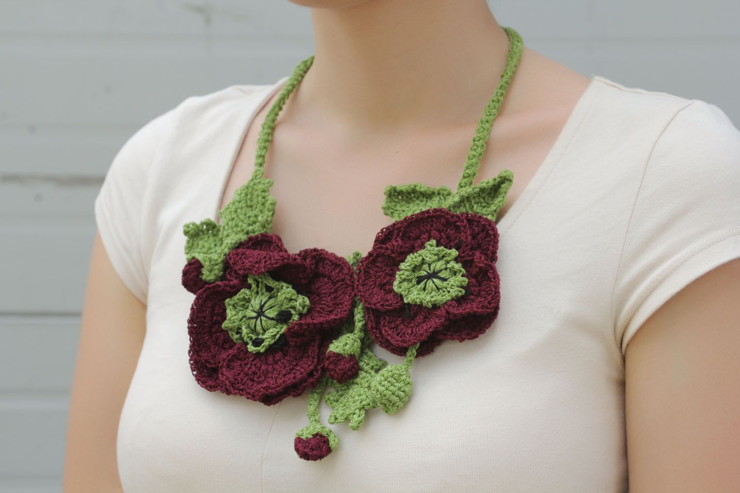 Homemade crochet necklace photo 1