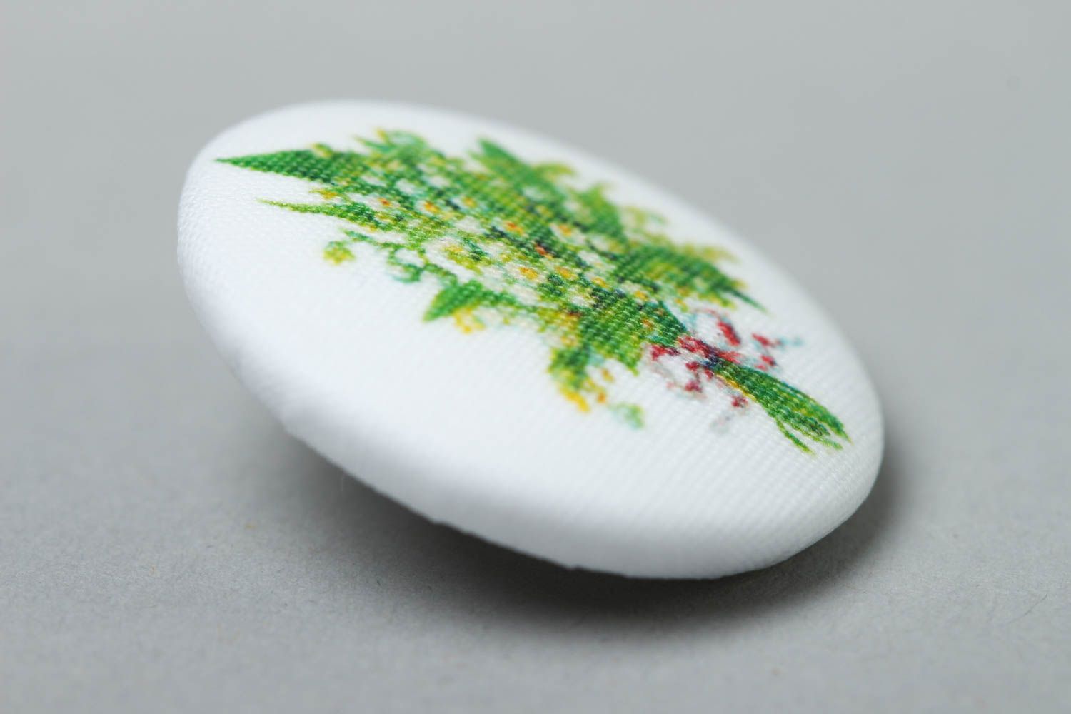Beautiful handmade plastic button handmade buttons fabric button with print photo 2
