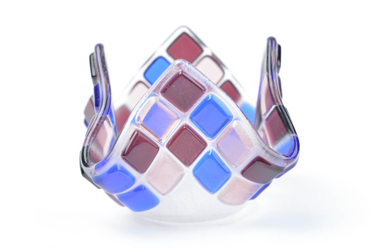 Teelichthalter aus Glas Kerzenständer aus Glas Haus Dekor handgefertigt grell foto 3