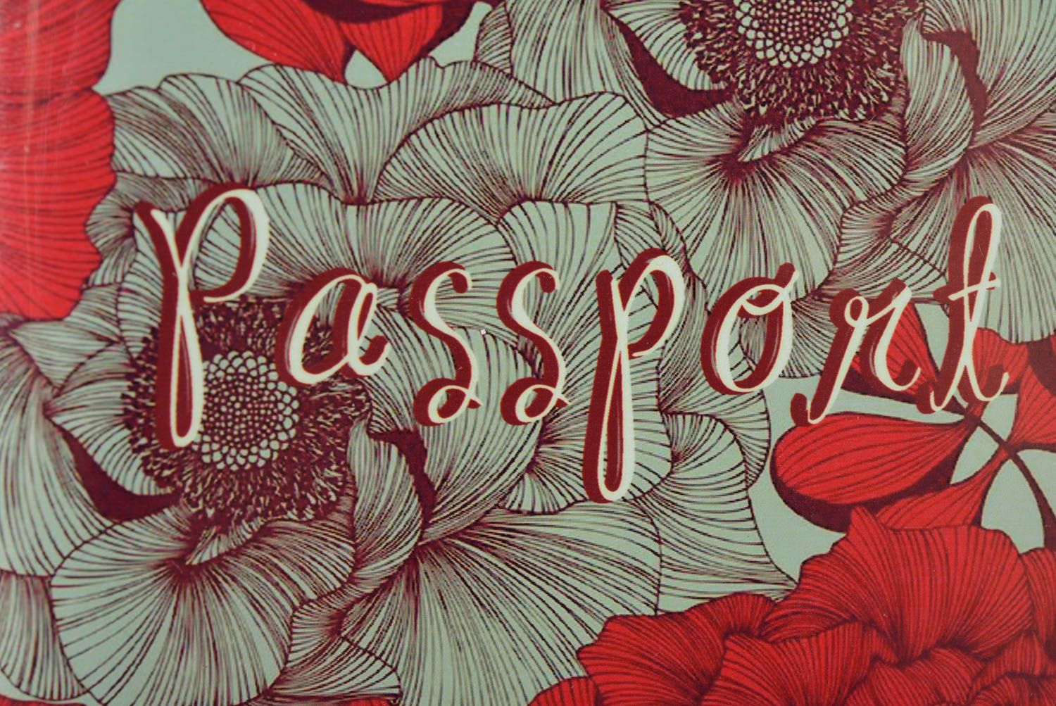Étui passeport fait main Protection passeport avec roses rouges Cadeau original photo 3