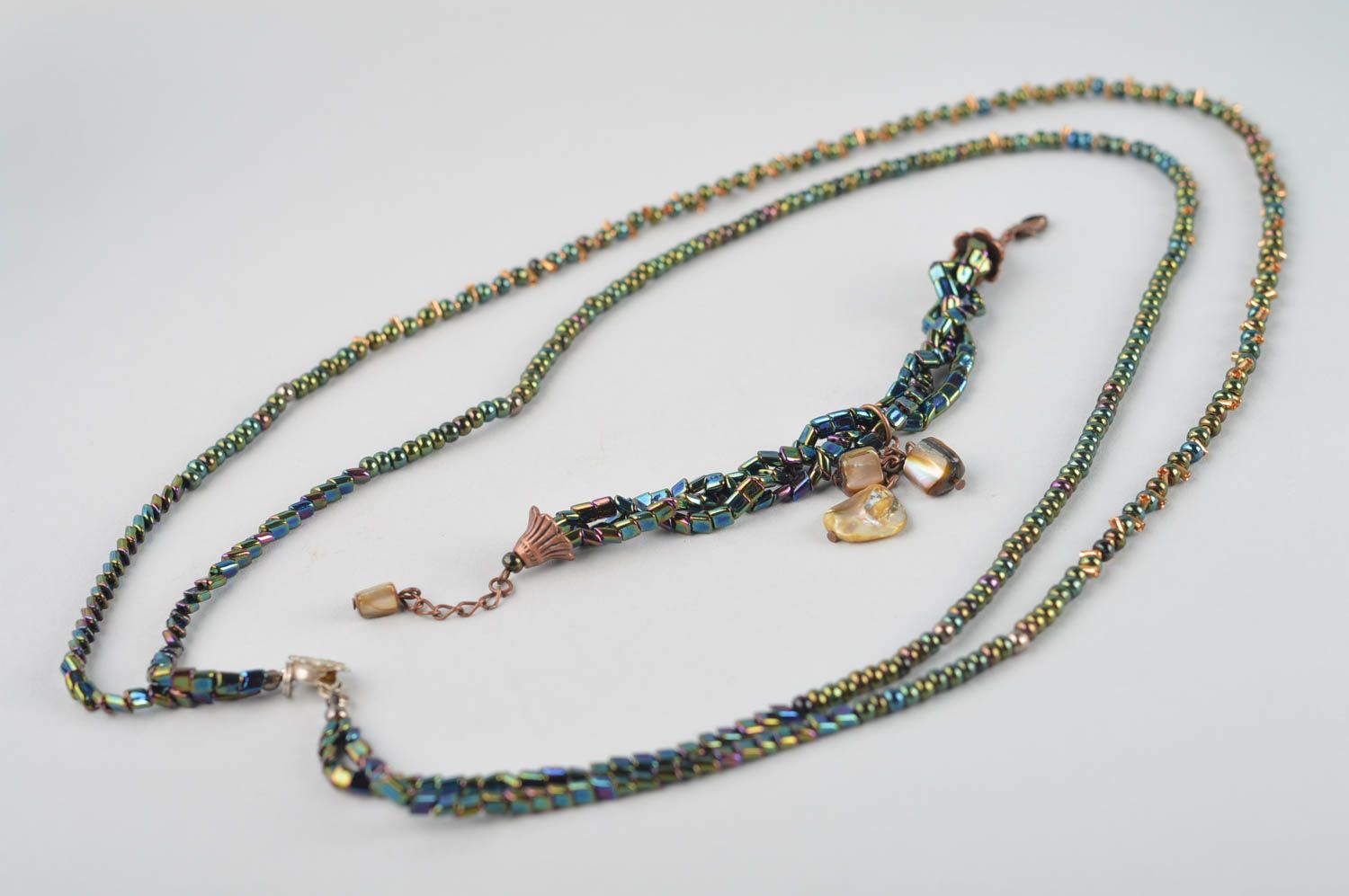 Handmade jewelry set beaded bracelet long necklaces 2 fashion accessories photo 5