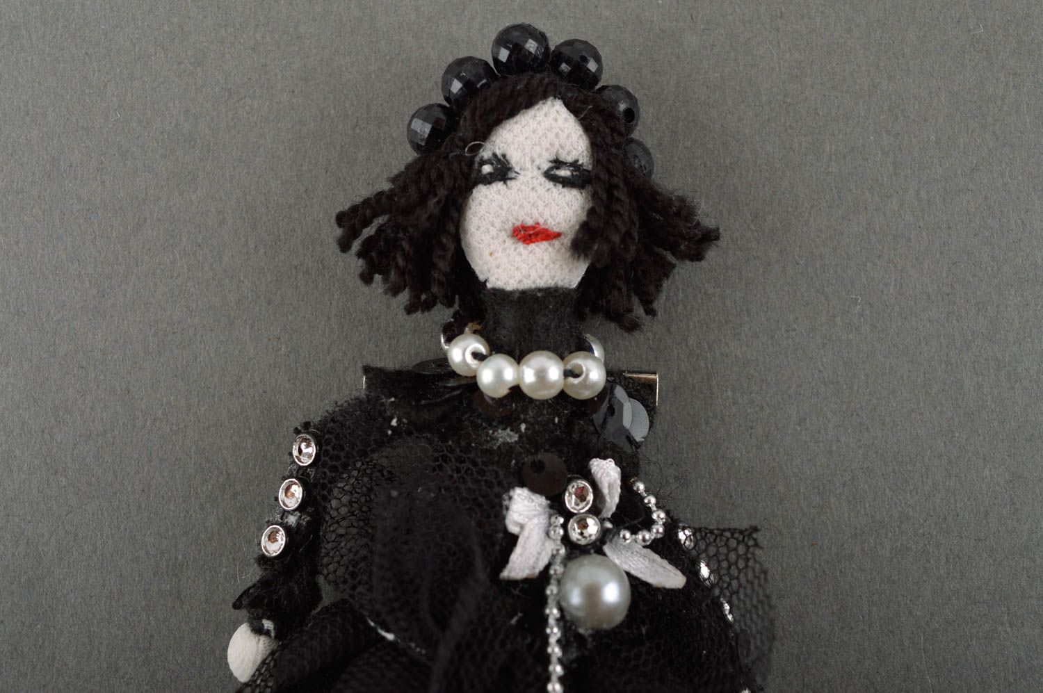 Handmade lovely brooch textile beautiful jewelry stylish doll accessory photo 3