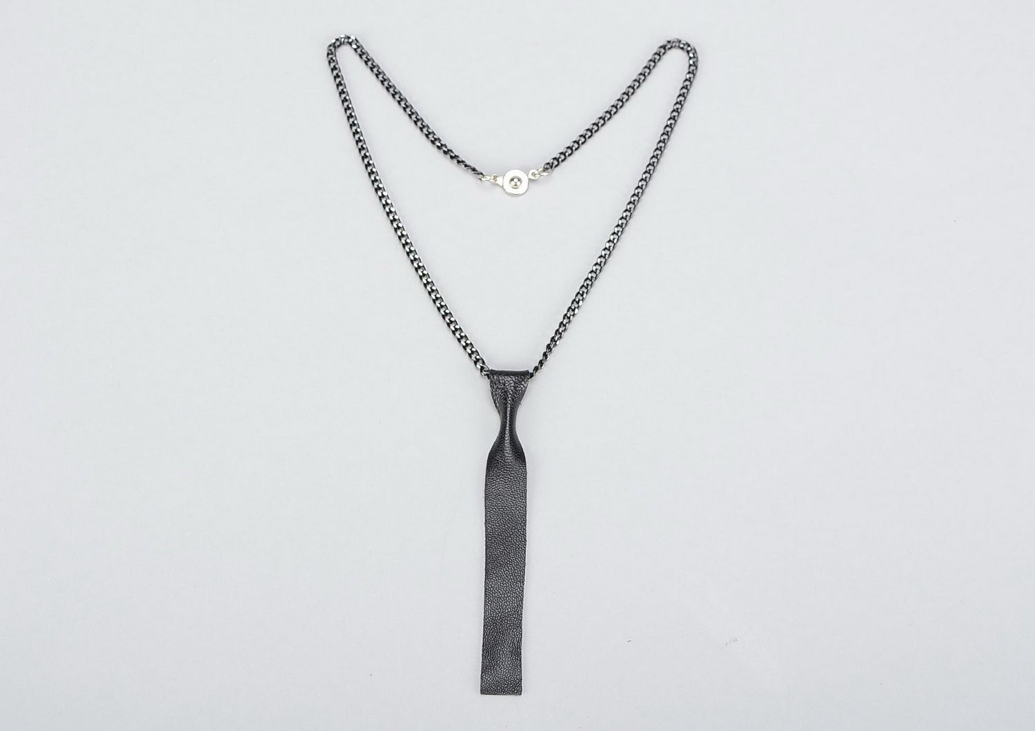 Natural leather pendant in the form of neck-tie photo 3