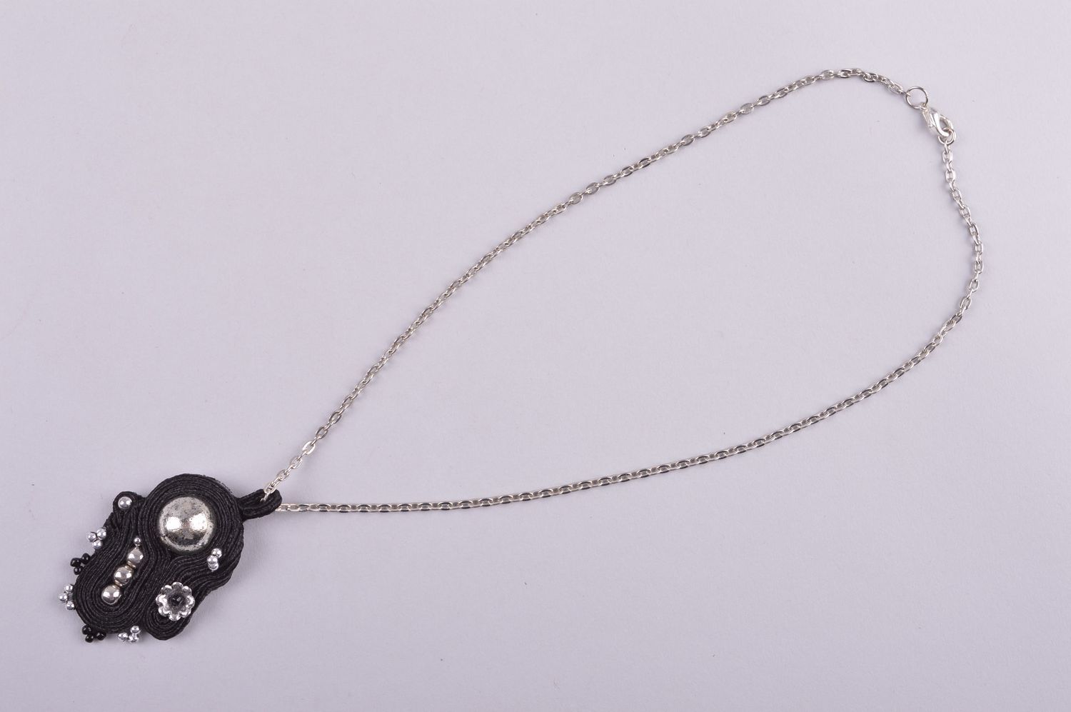 Stylish handmade beaded pendant textile necklace design beautiful jewellery photo 4