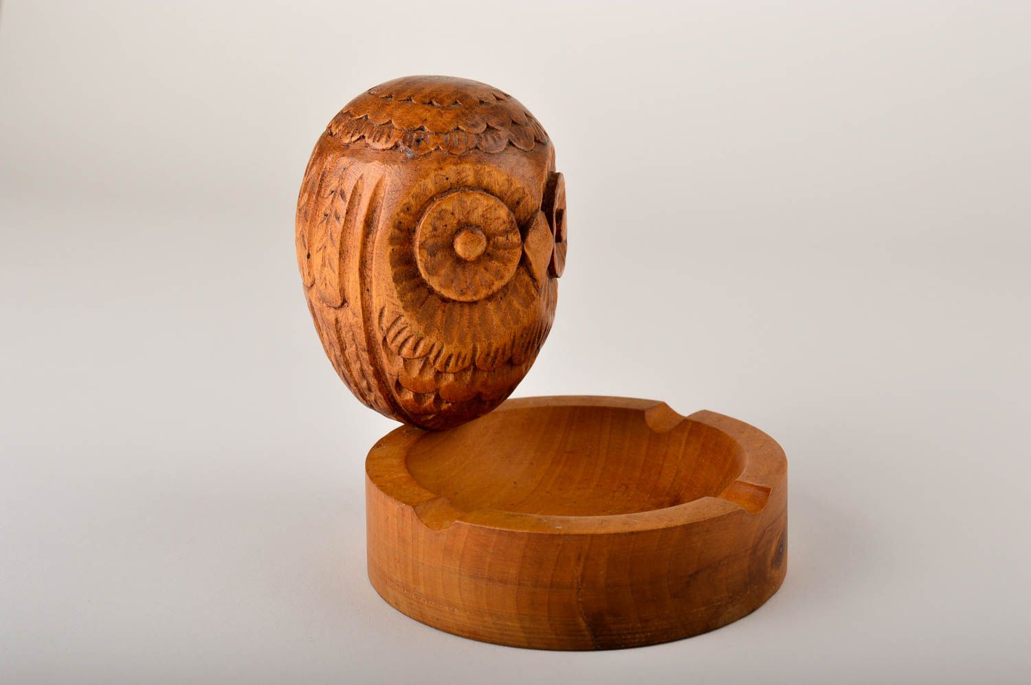 Cenicero de madera hecho a mano elemento decorativo regalo creativo para marido foto 4