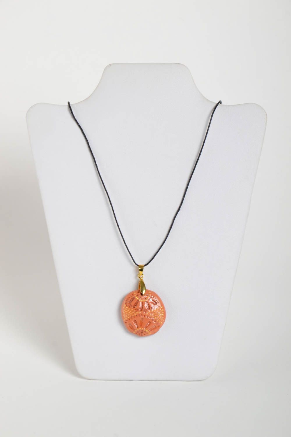 Handmade pendant unusual accessory clay jewelry gift ideas beautiful pendant photo 2