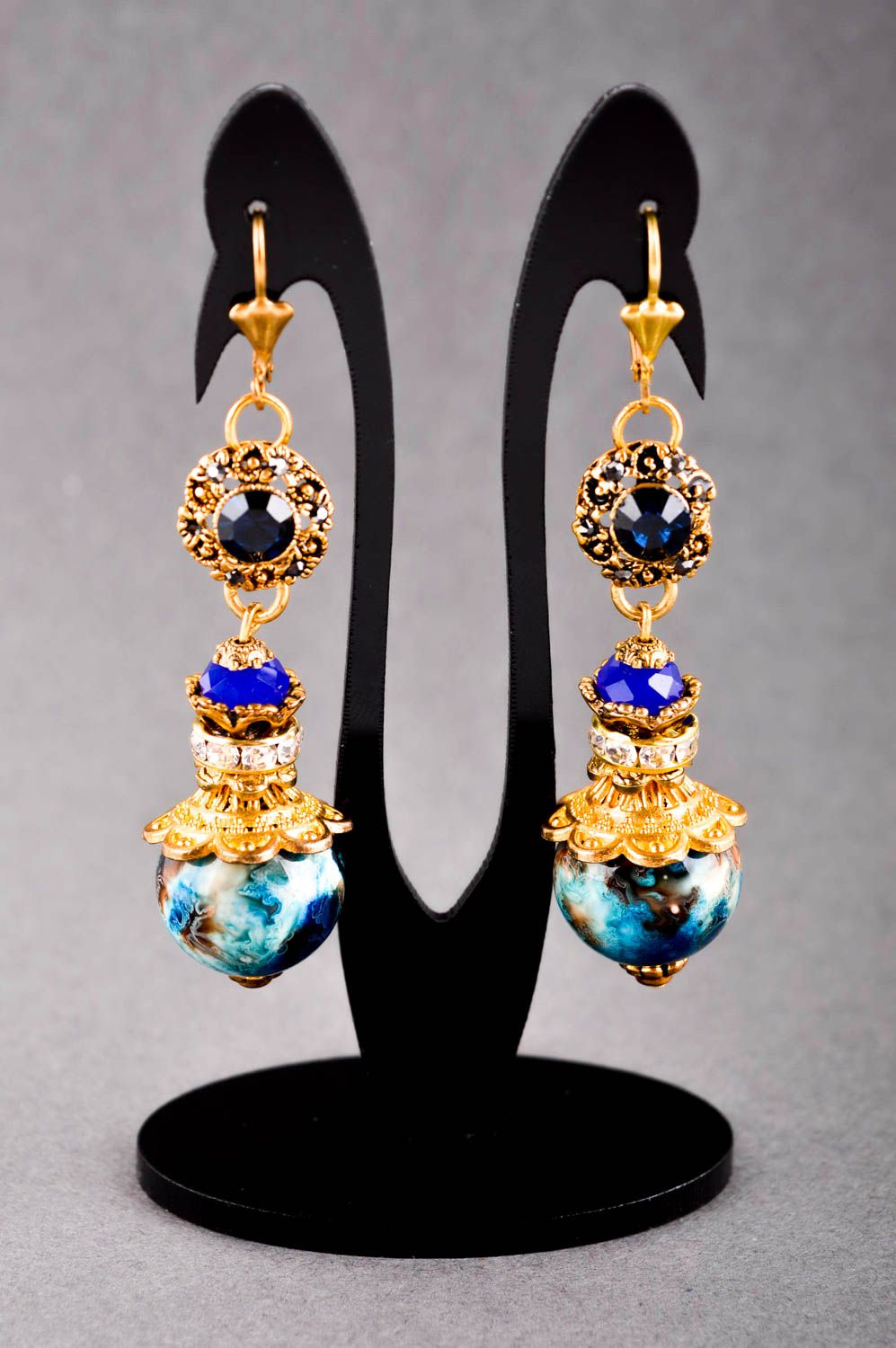 Handmade Frauen Accessoires Ohrringe für Damen Modeschmuck Ohrhänger festlich foto 1