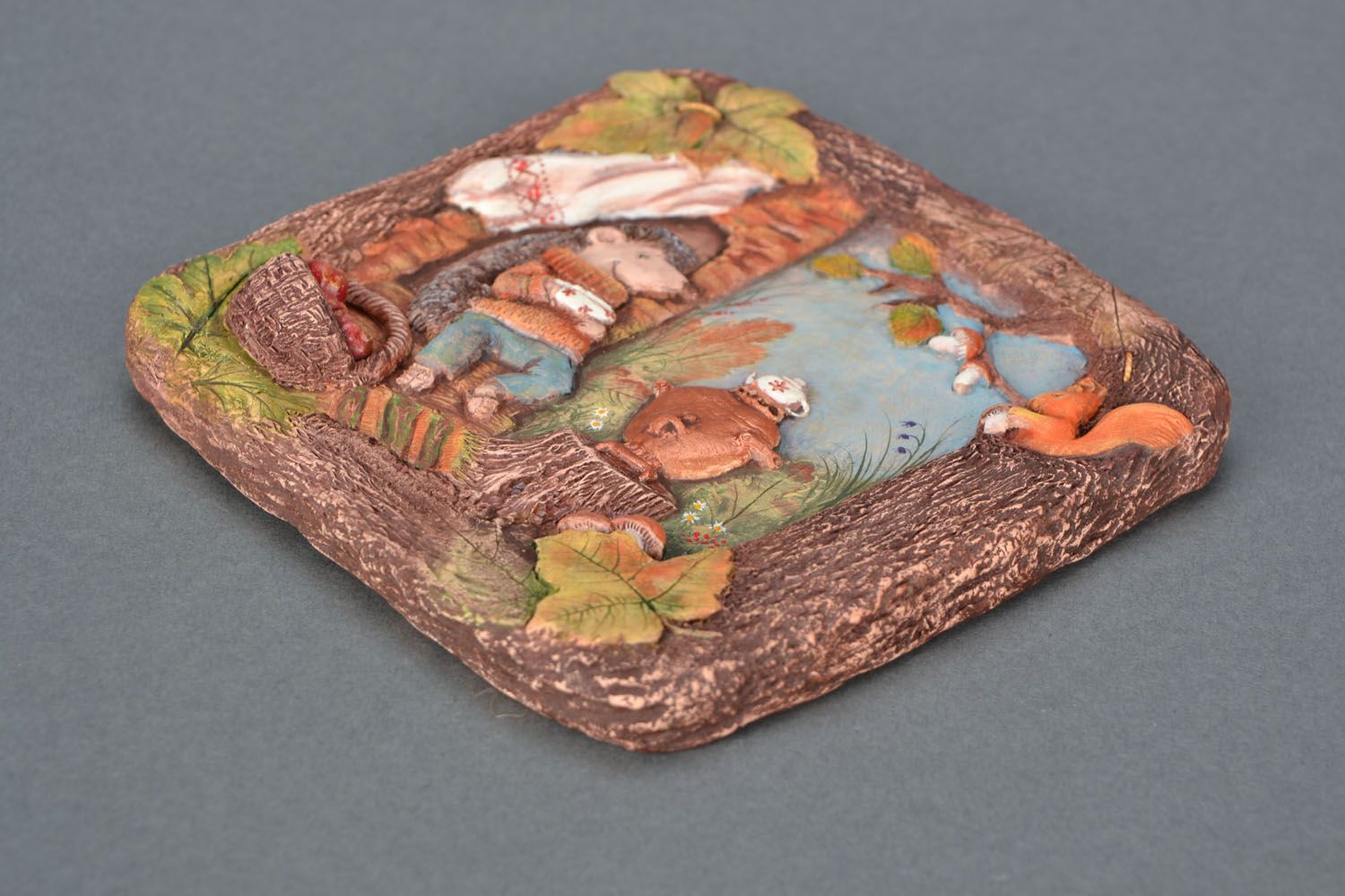 Ceramic panel Hedgehog with a Samovar photo 5