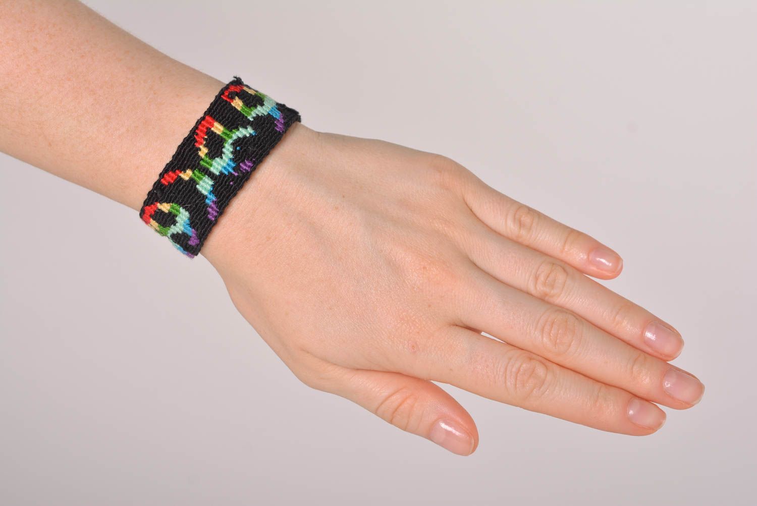 Stylish handmade woven thread bracelet textile jewelry design gift ideas photo 4