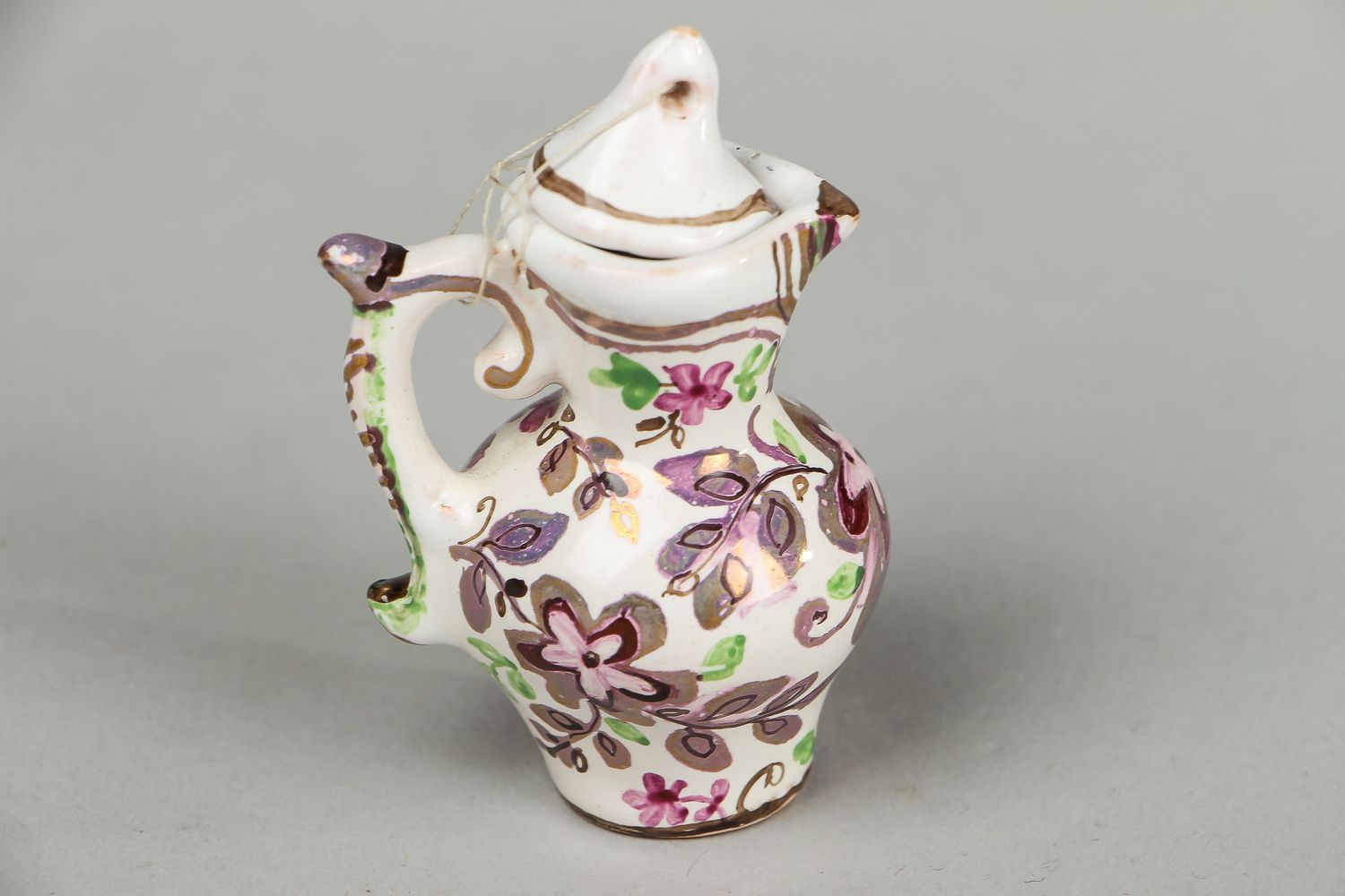Petit vase en céramique décoratif avec couvercle fait main photo 2