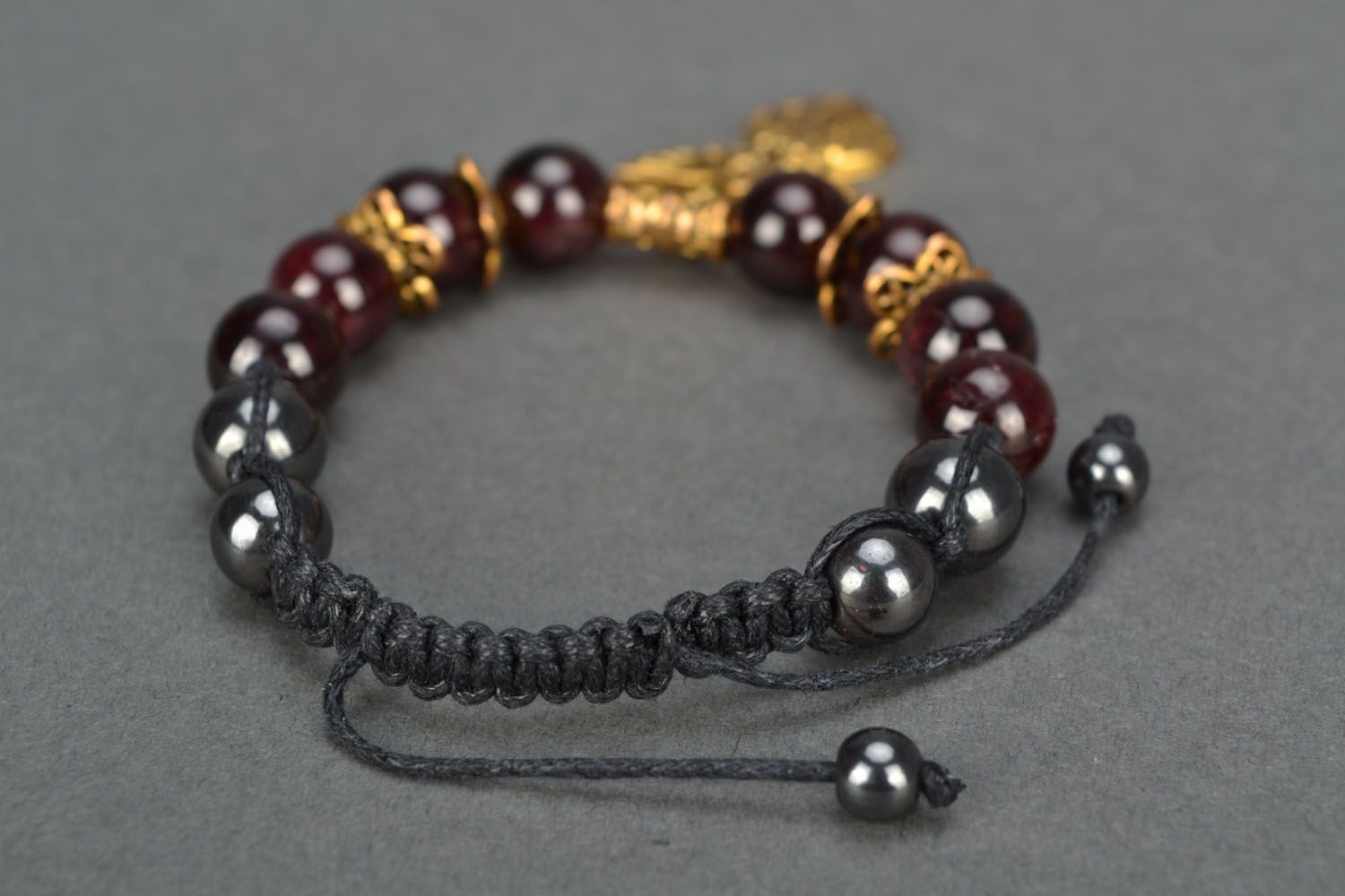 Handmade garnet bracelet photo 4