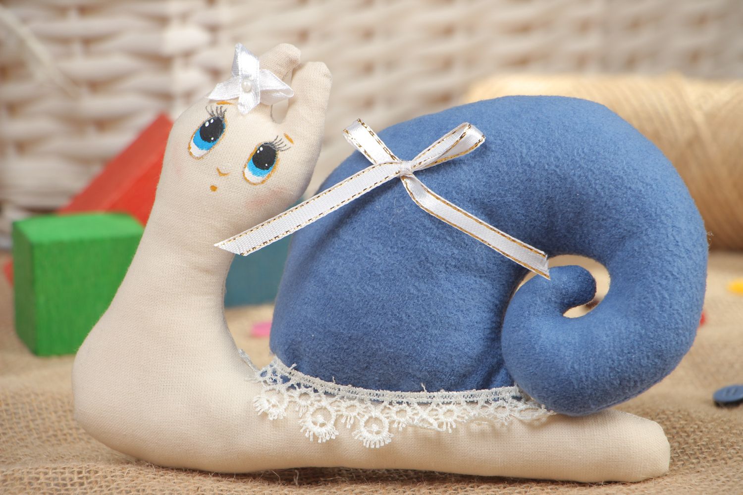 Soft toy snail for bedroom decor photo 5