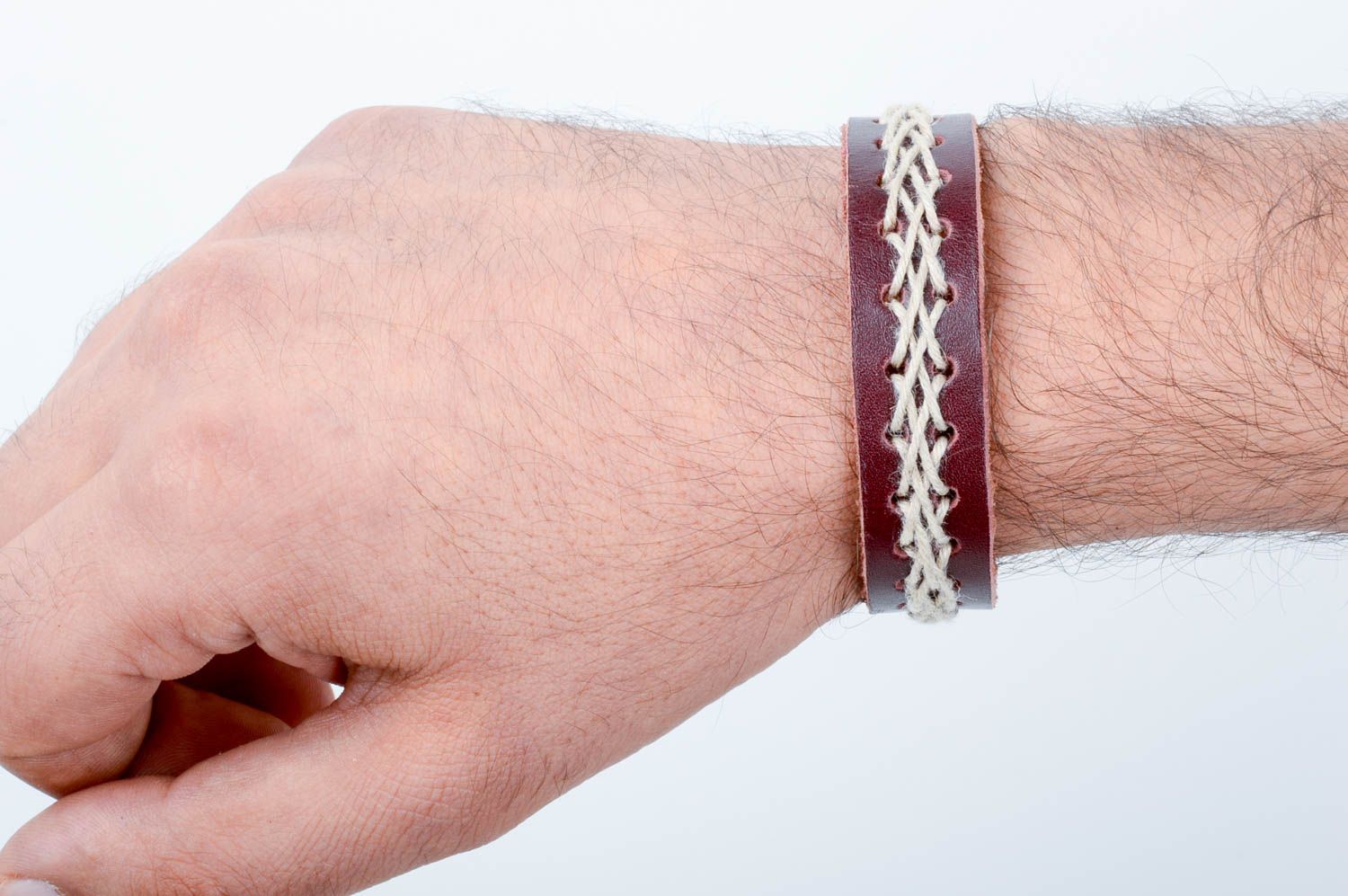 Fashion bracelet trendy handmade wrist bracelet leather jewelry for men photo 2