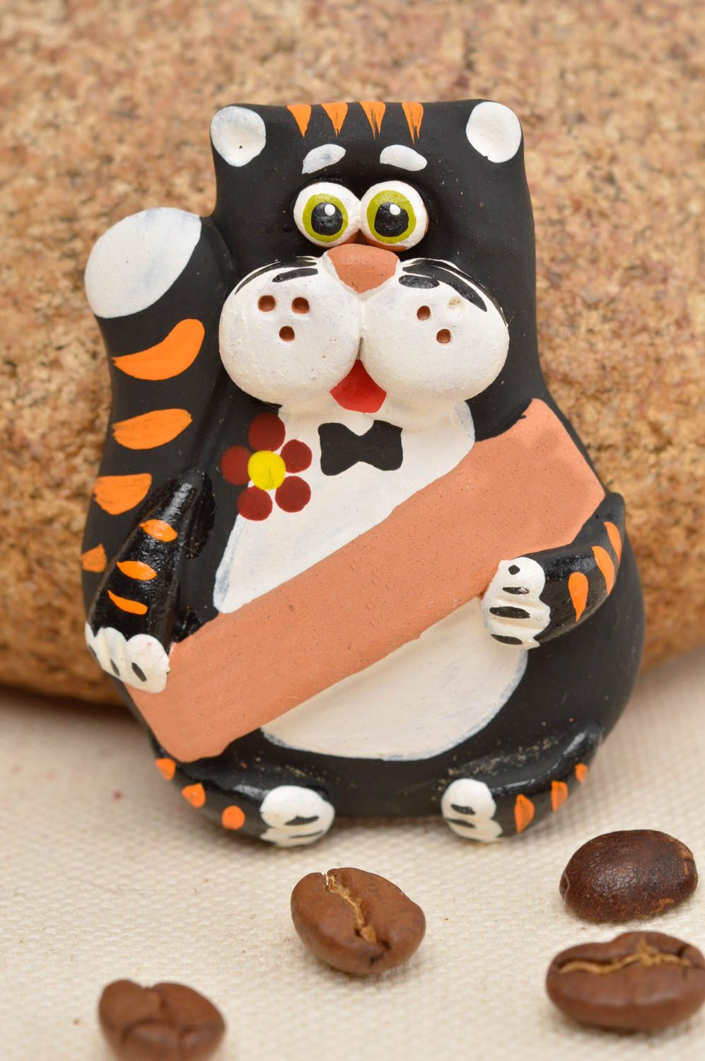 Beautiful handcrafted clay fridge magnet designer ceramic magnet gift ideas photo 1
