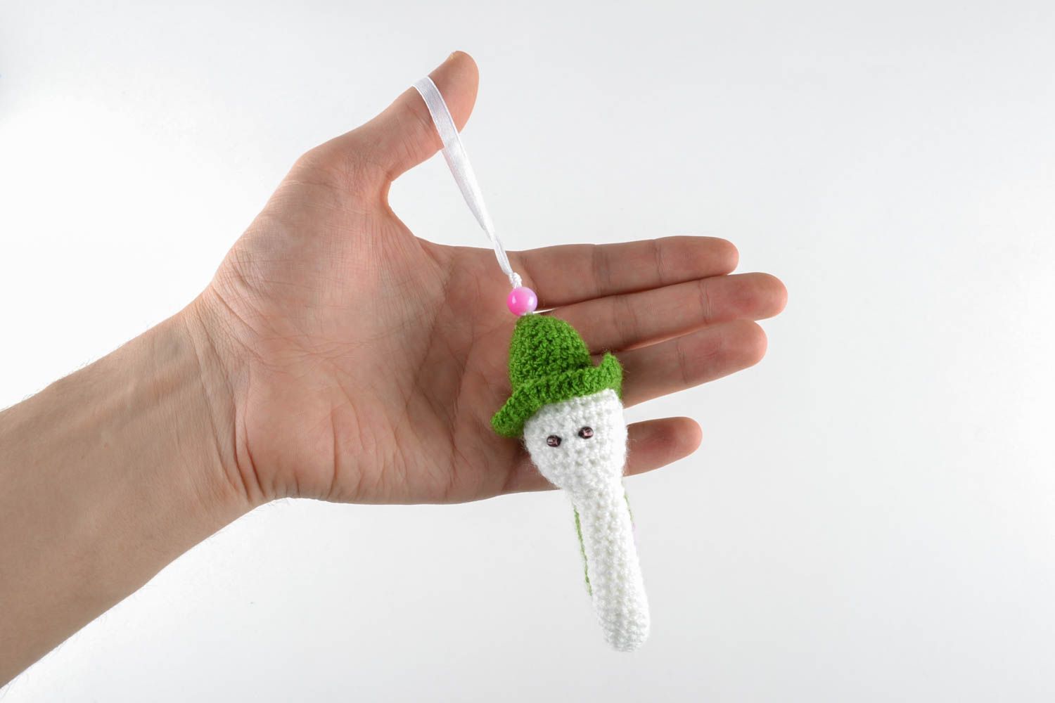 Peluche tricotée au crochet pour enfant Escargot vert photo 4