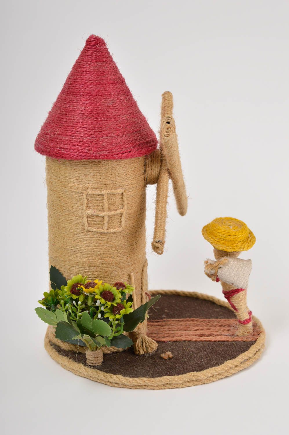 Miniatur Figur Handmade Deko bunt schön Deko Ideen Haus Designer Geschenk Mühle  foto 3