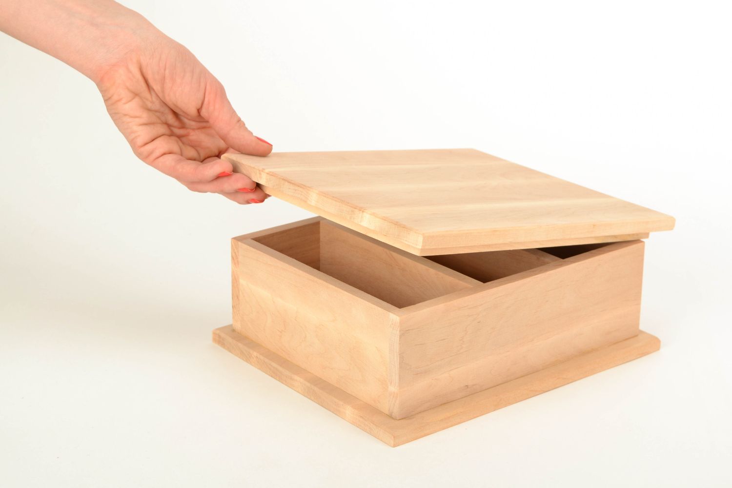 Caja de madera de tres secciones foto 2