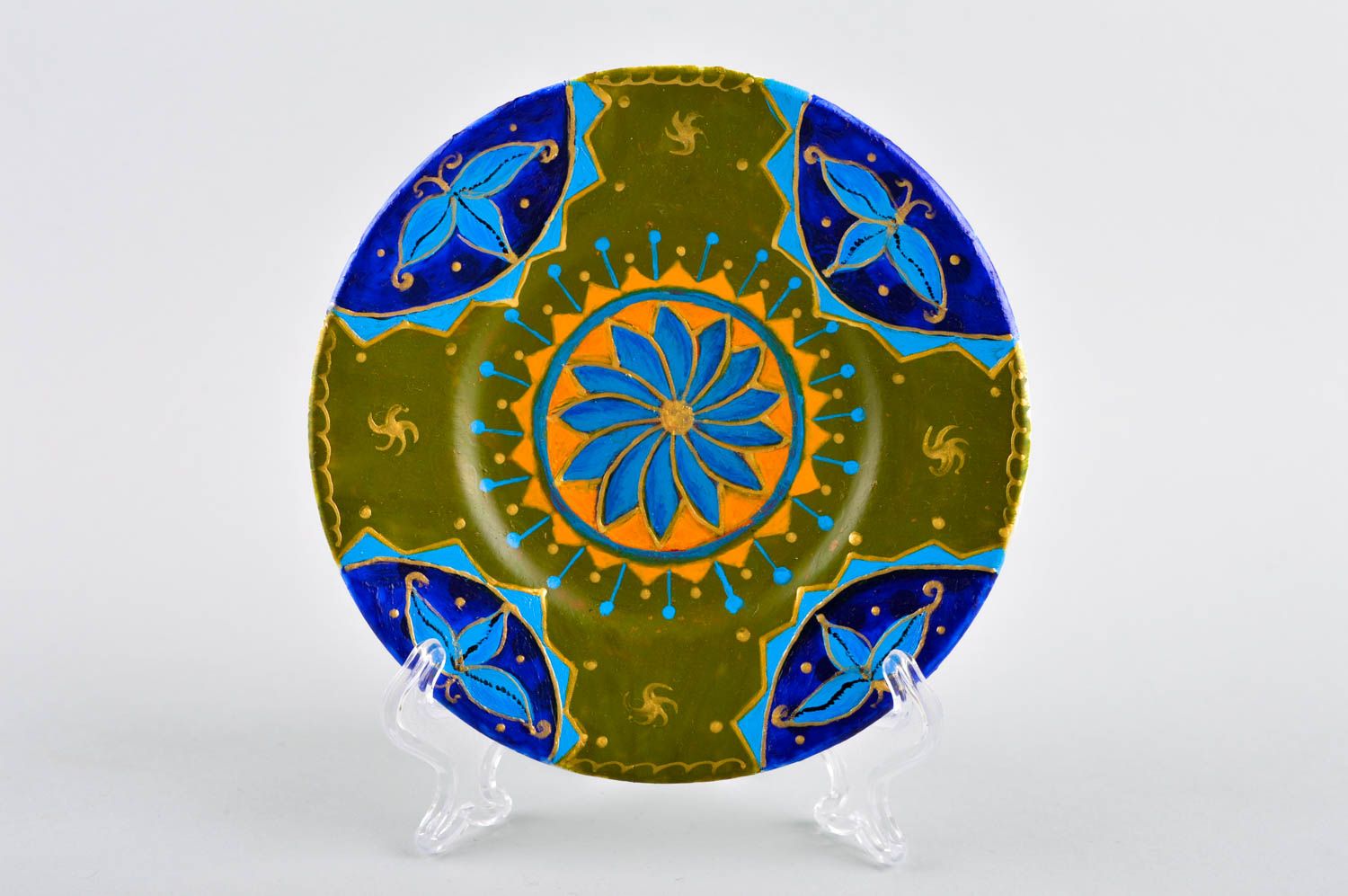 Decorative handmade plate table decoration souvenir plate painted plate photo 1