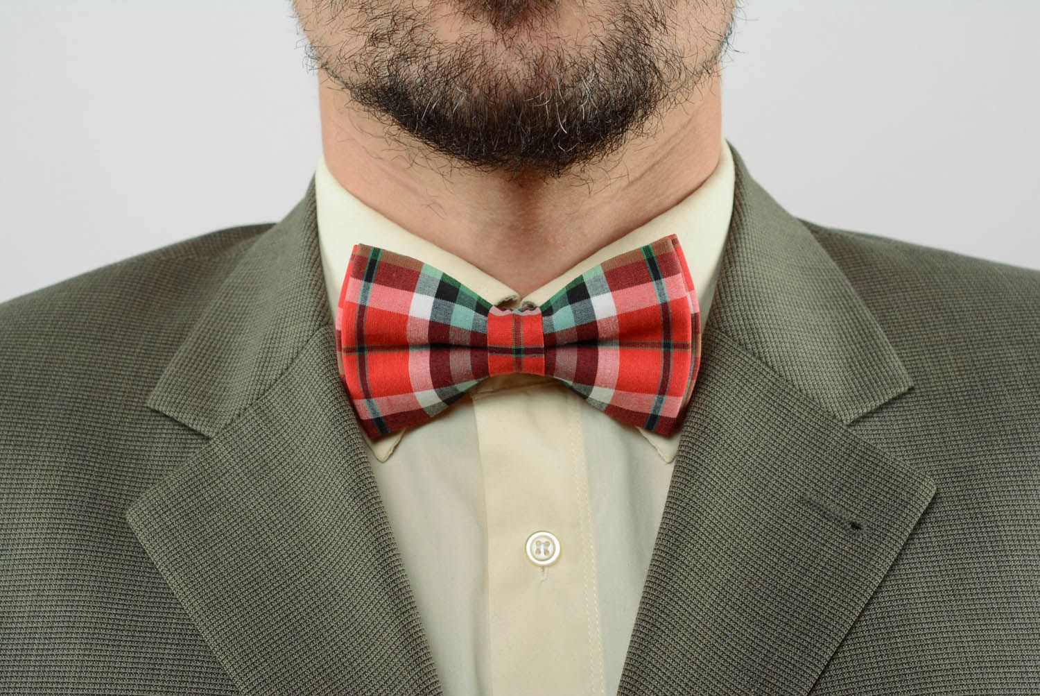 Coloured checked bow tie  photo 1
