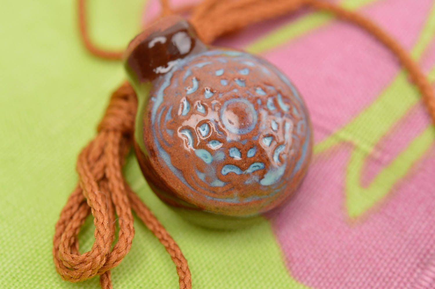 Handmade pendant designer jewelry clay aroma pendant unusual pendant gift ideas photo 1