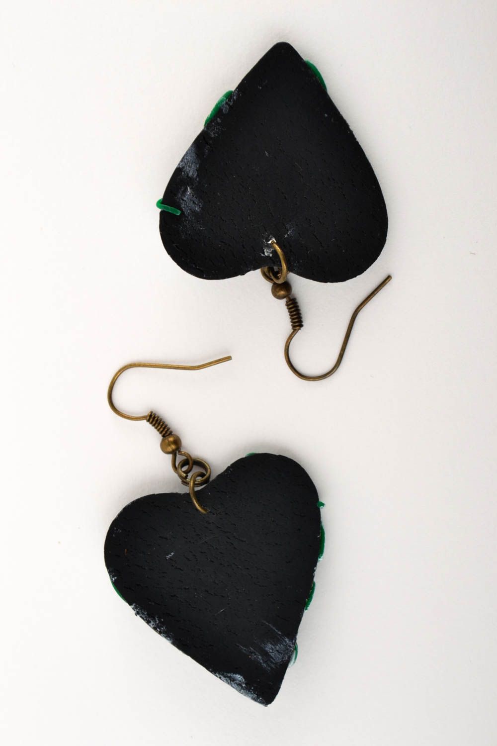 Модные серьги украшение ручной работы серьги из полимерной глины Сердца фото 2