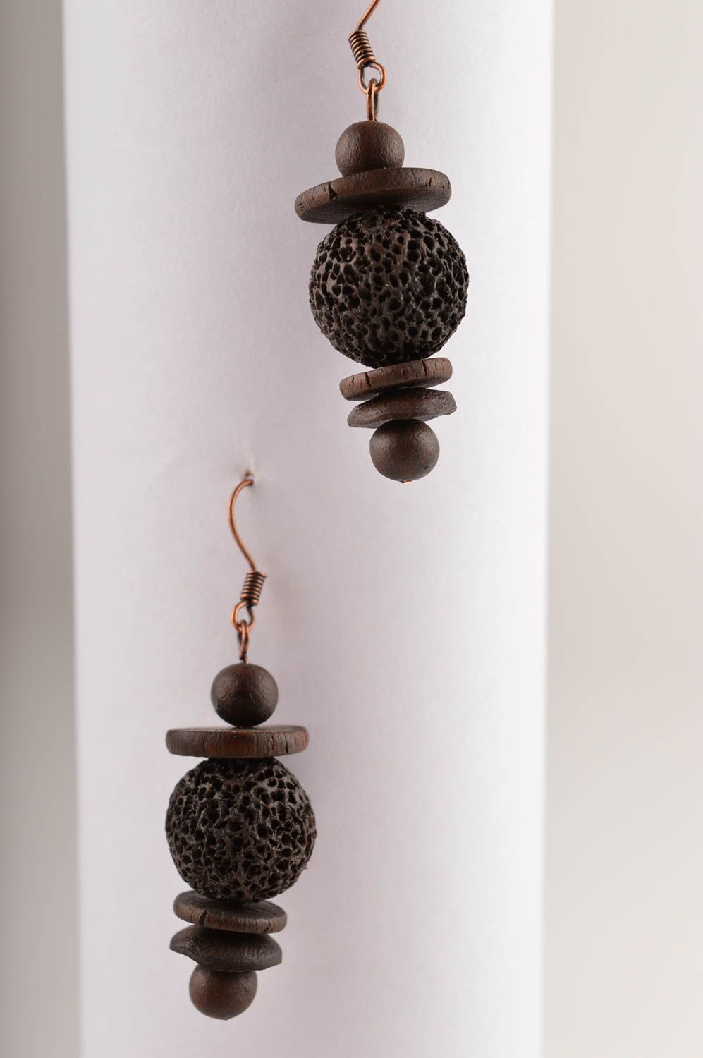 Украшение ручной работы керамические серьги стильные красивые серьги необычные фото 2