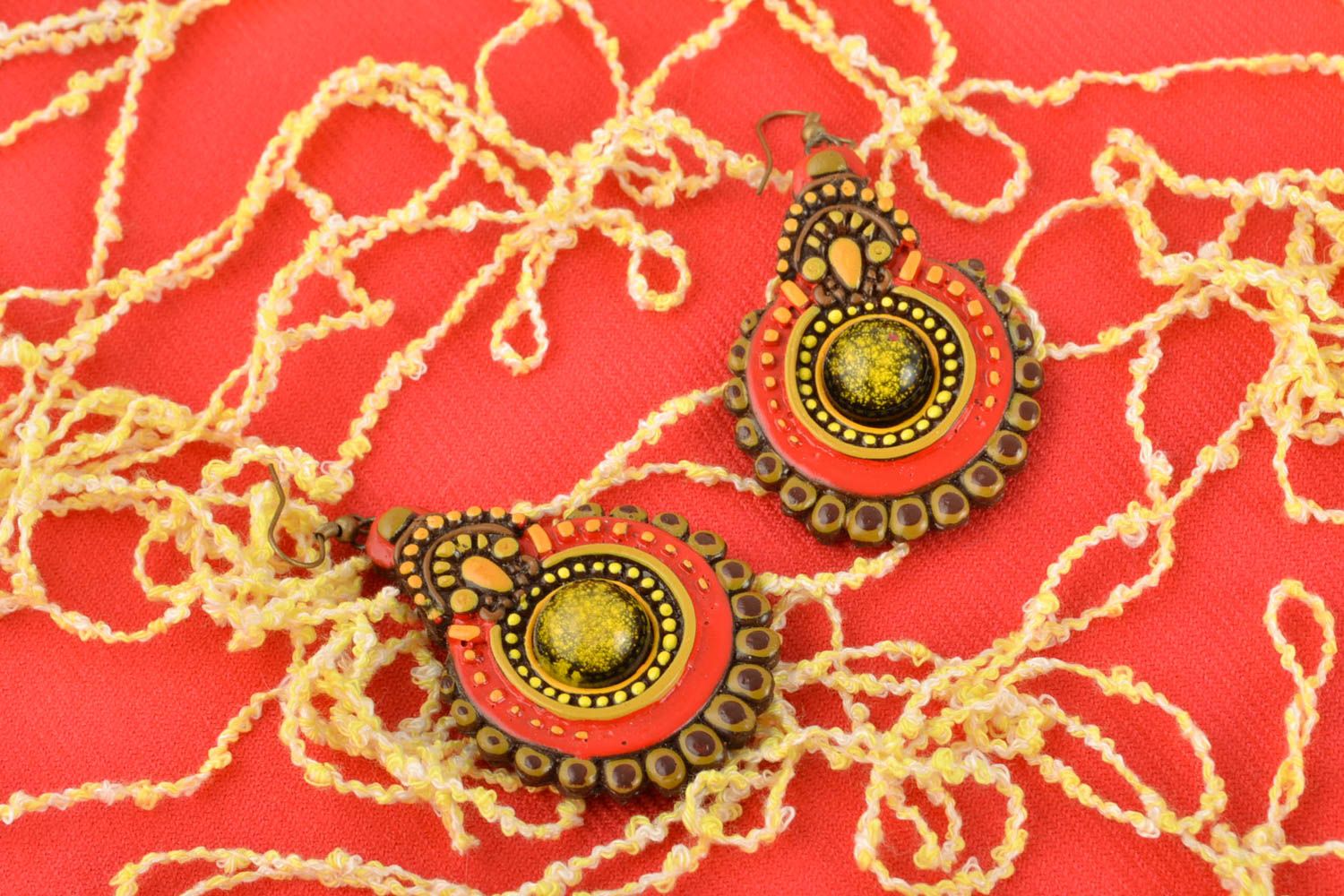 Polymer clay earrings The Aztecs  photo 1