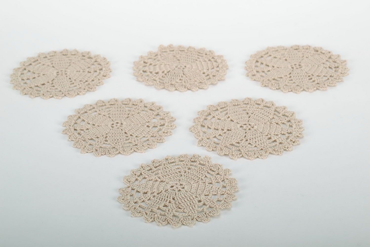 Set of knitted lace napkins photo 5