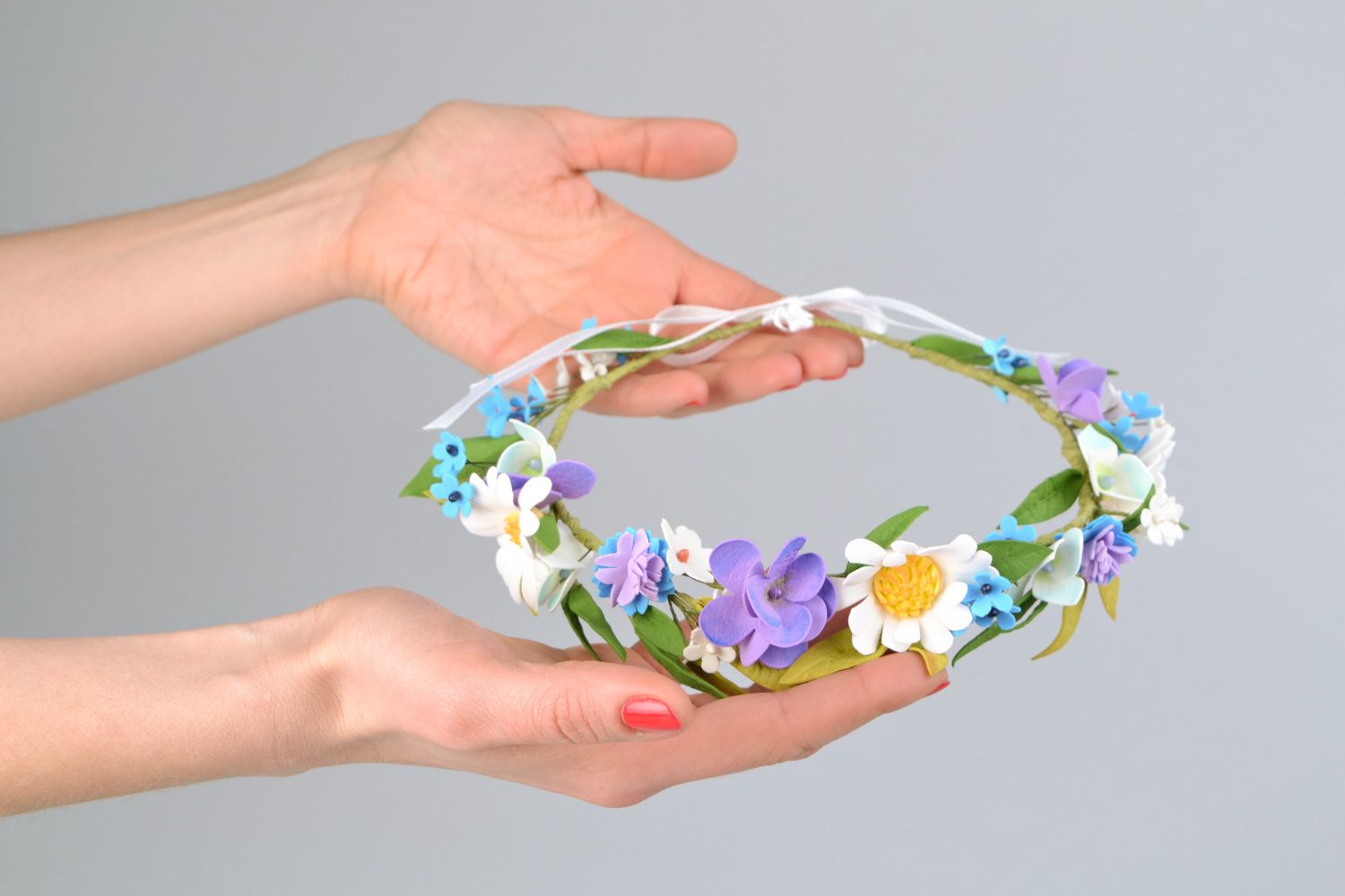 Handmade wedding accessory unusual wreath flower wreath for women gift ideas photo 2