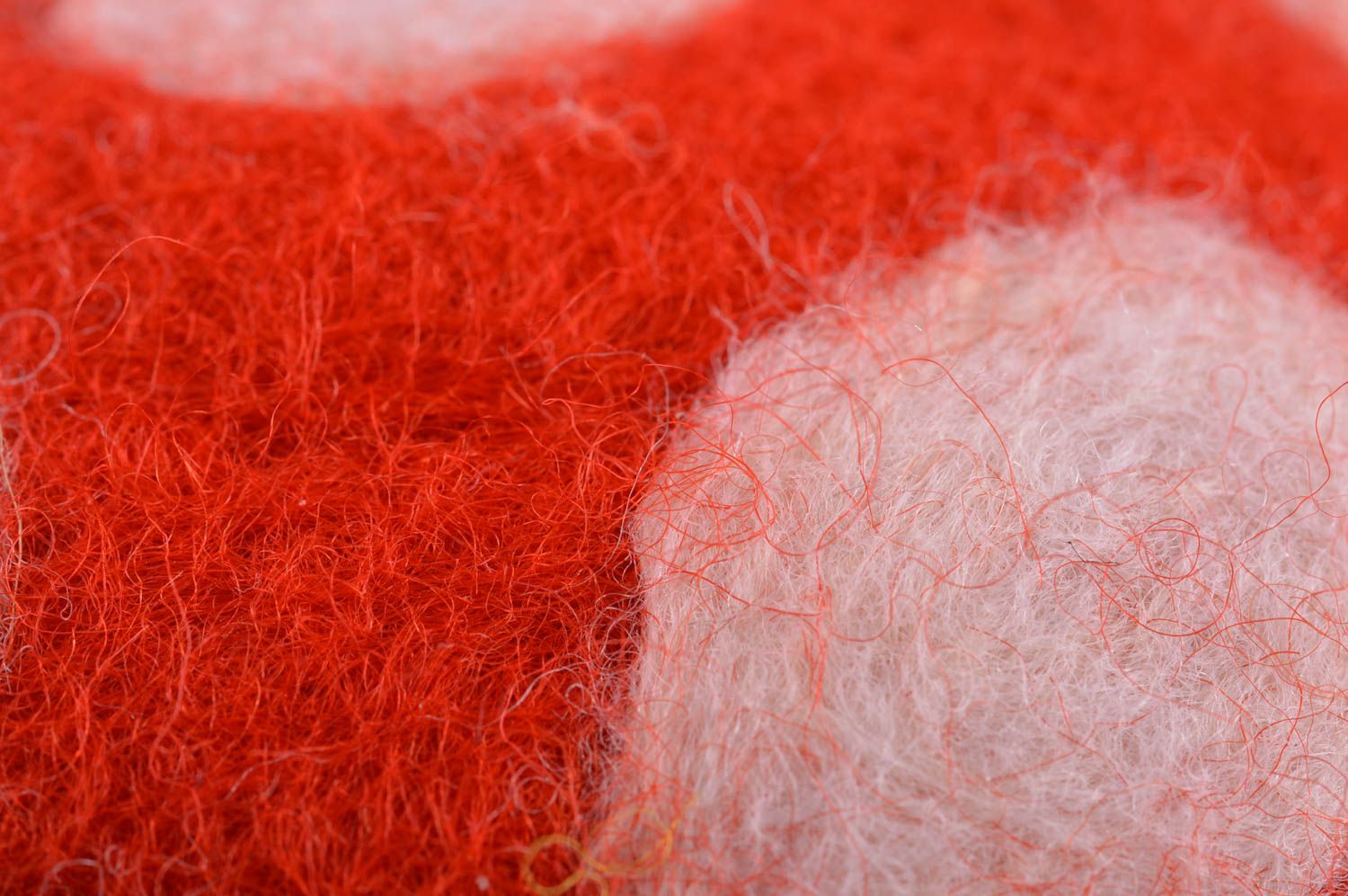 Jolie éponge pour douche rouge blanc en laine faite main porte-savon Tue-mouche photo 3