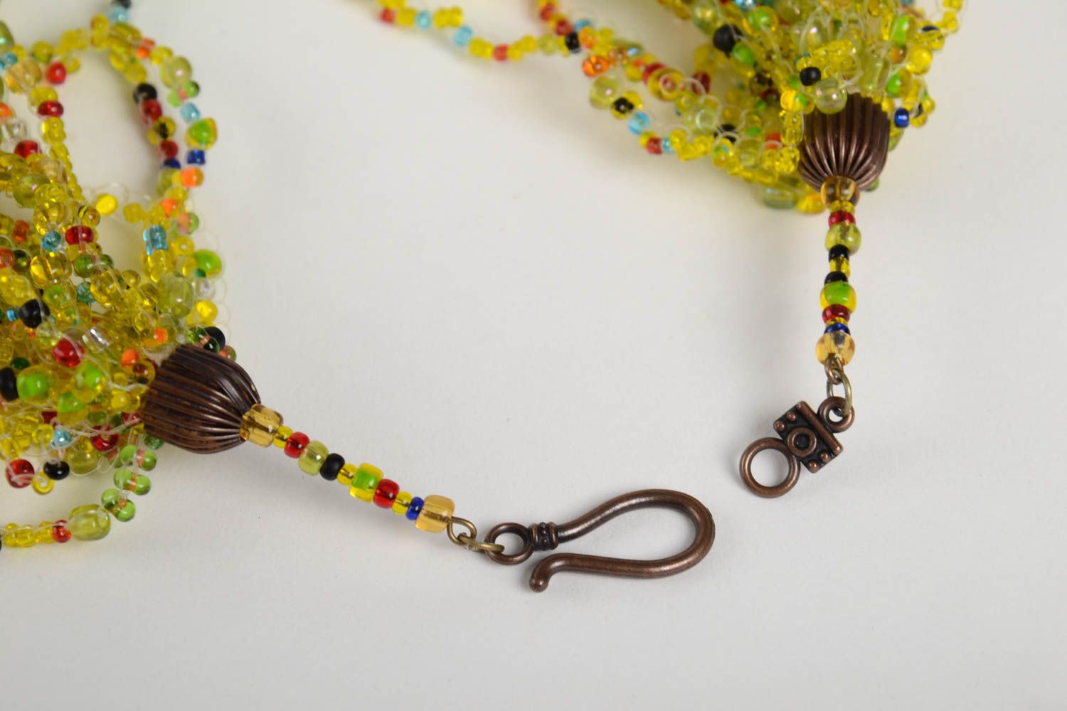 Exclusive handmade necklace beaded lovely accessory beautiful cute jewelry photo 3