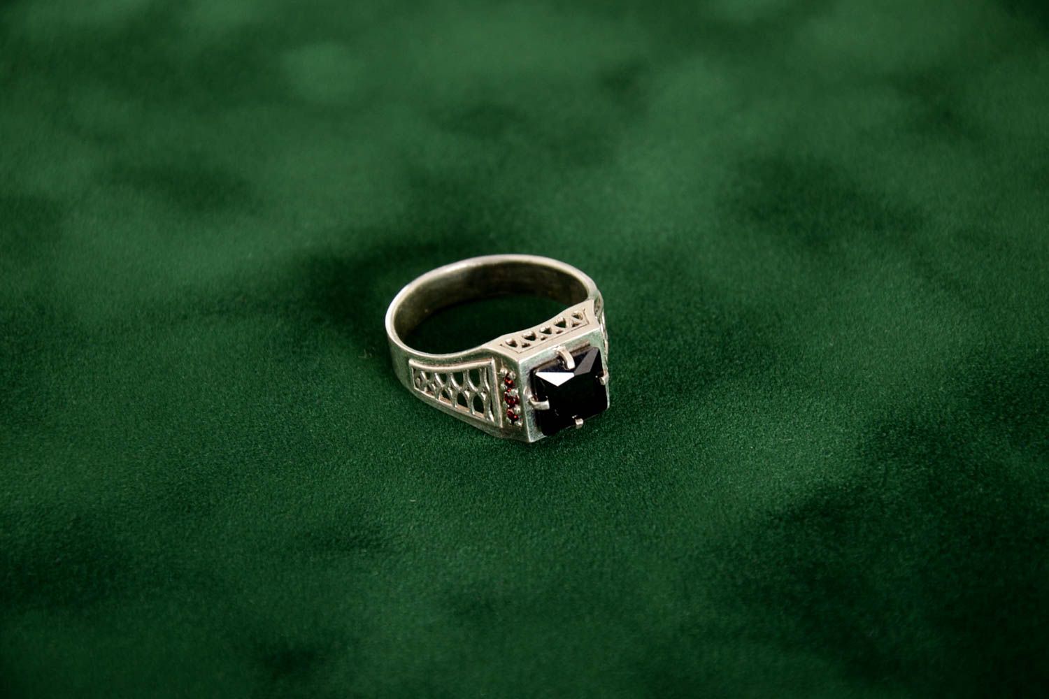 Handmade silver ring stylish designer present unusual jewelry for men photo 1