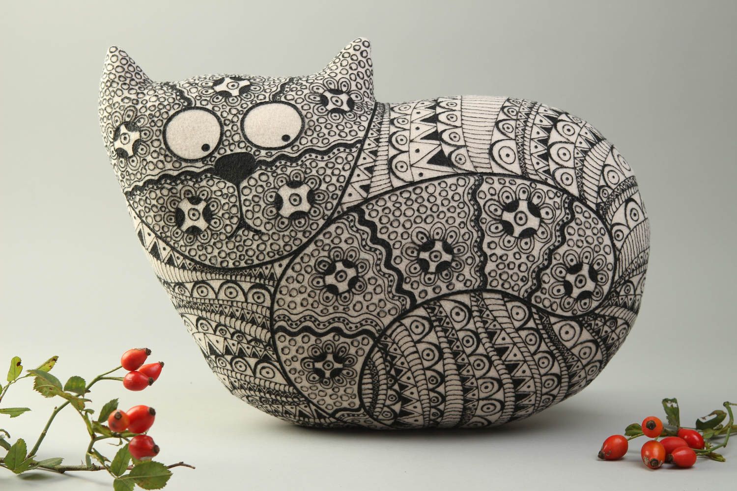 Cojín para sofa artesanal gato decoración para hogar almohada decorativa foto 1