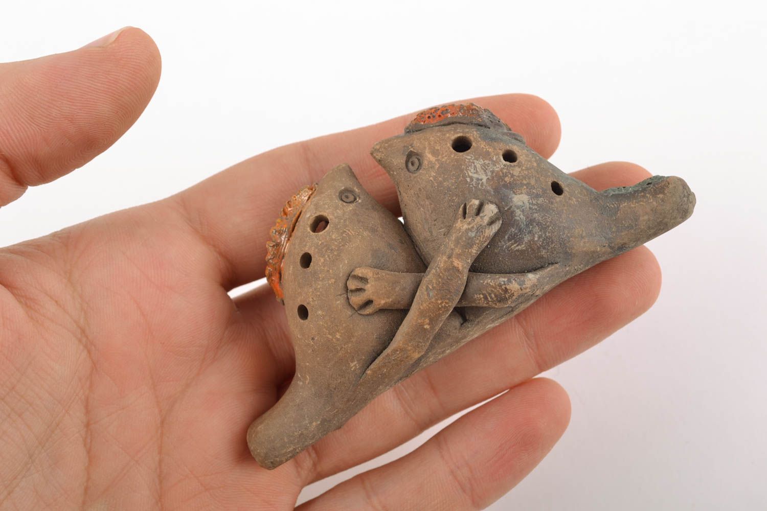 Ceramic penny whistle doves in love photo 2