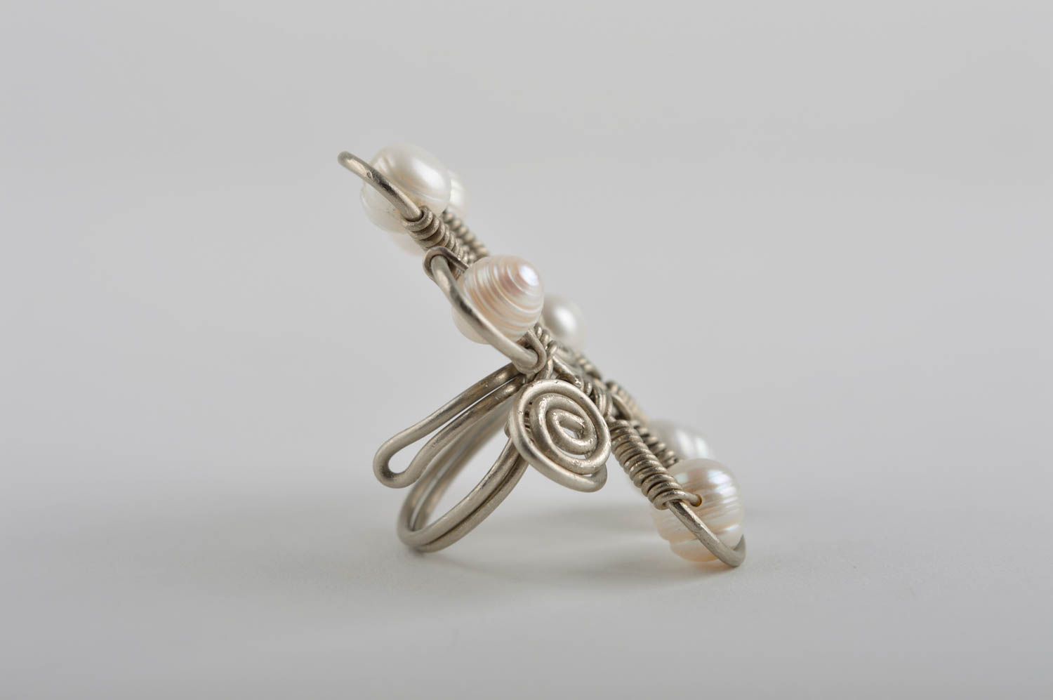 Красивое кольцо ручной работы бижутерия из мельхиора необычное кольцо Цветок фото 5
