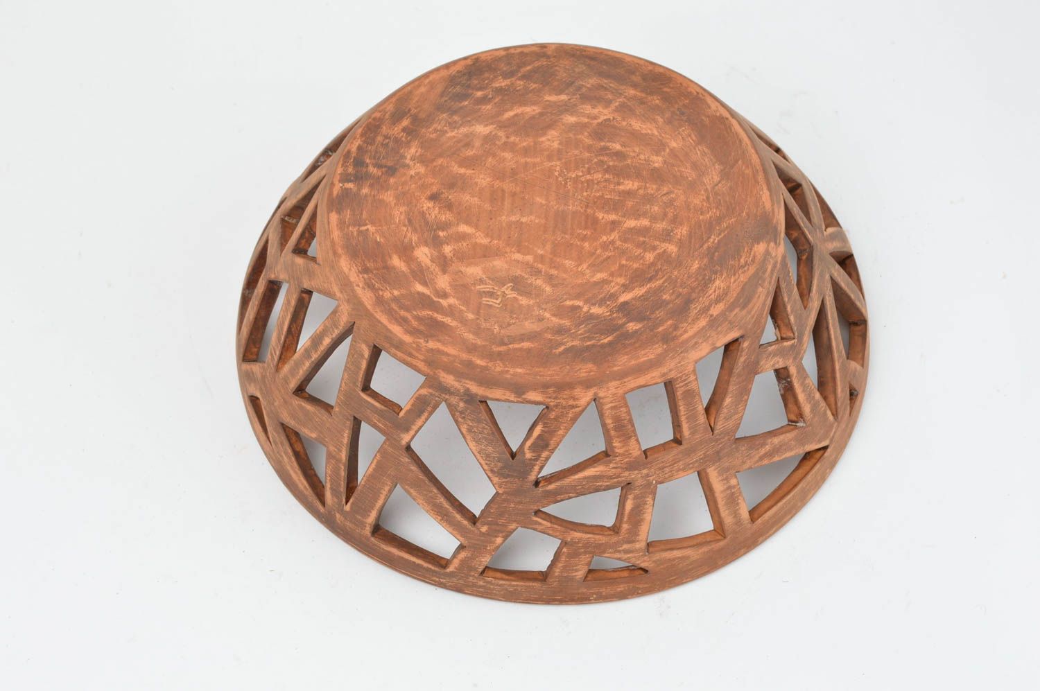 Handmade ceramic bowl for fruit beautiful openwork plate designer home decor photo 4