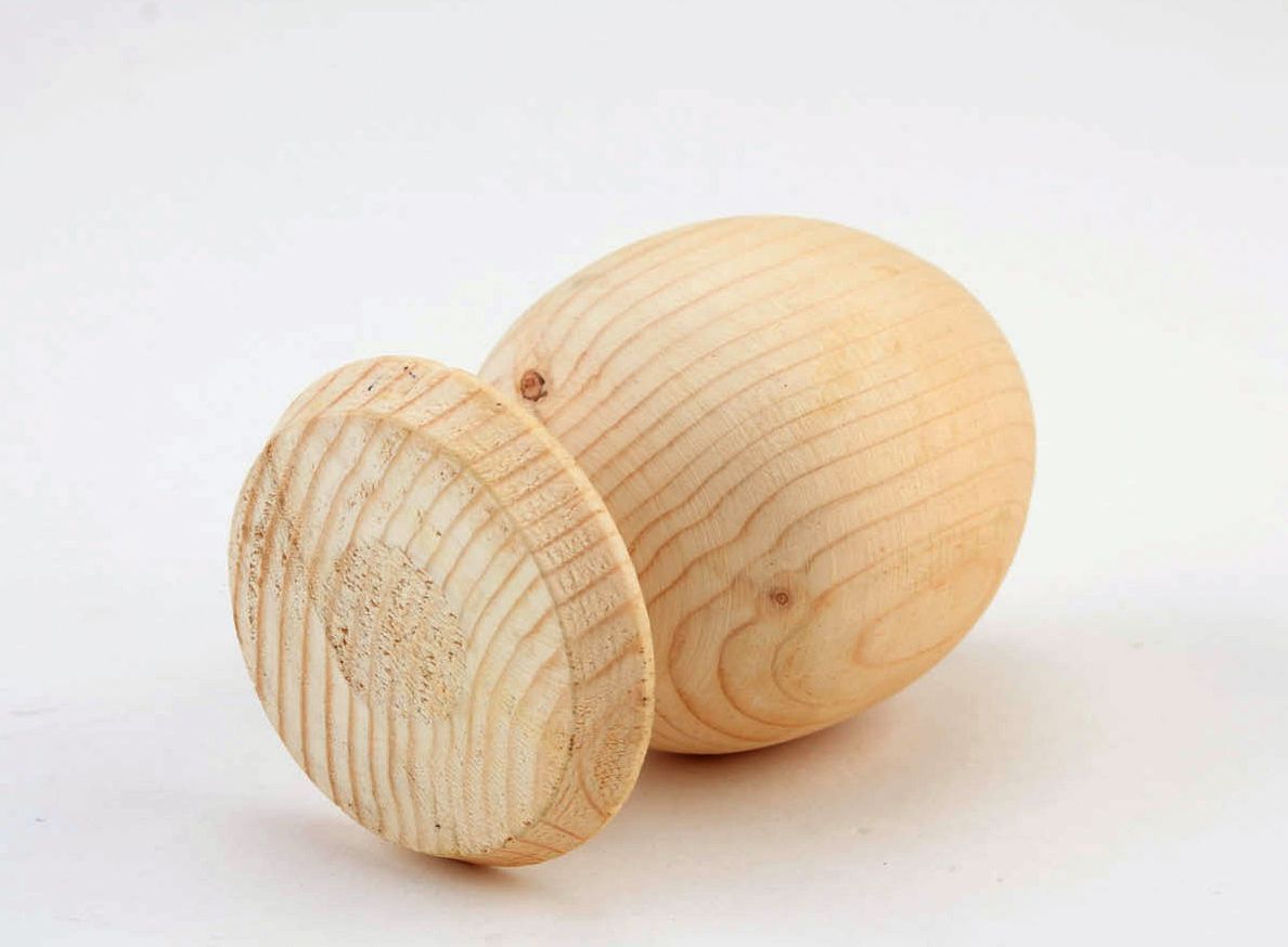 Wooden craft blank egg for painting photo 1