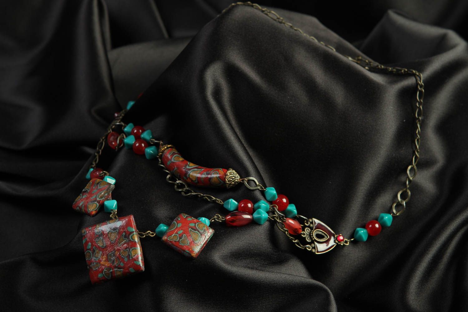 Collar original hecho a mano pintoresco bisutería artesanal regalo para mujer foto 1