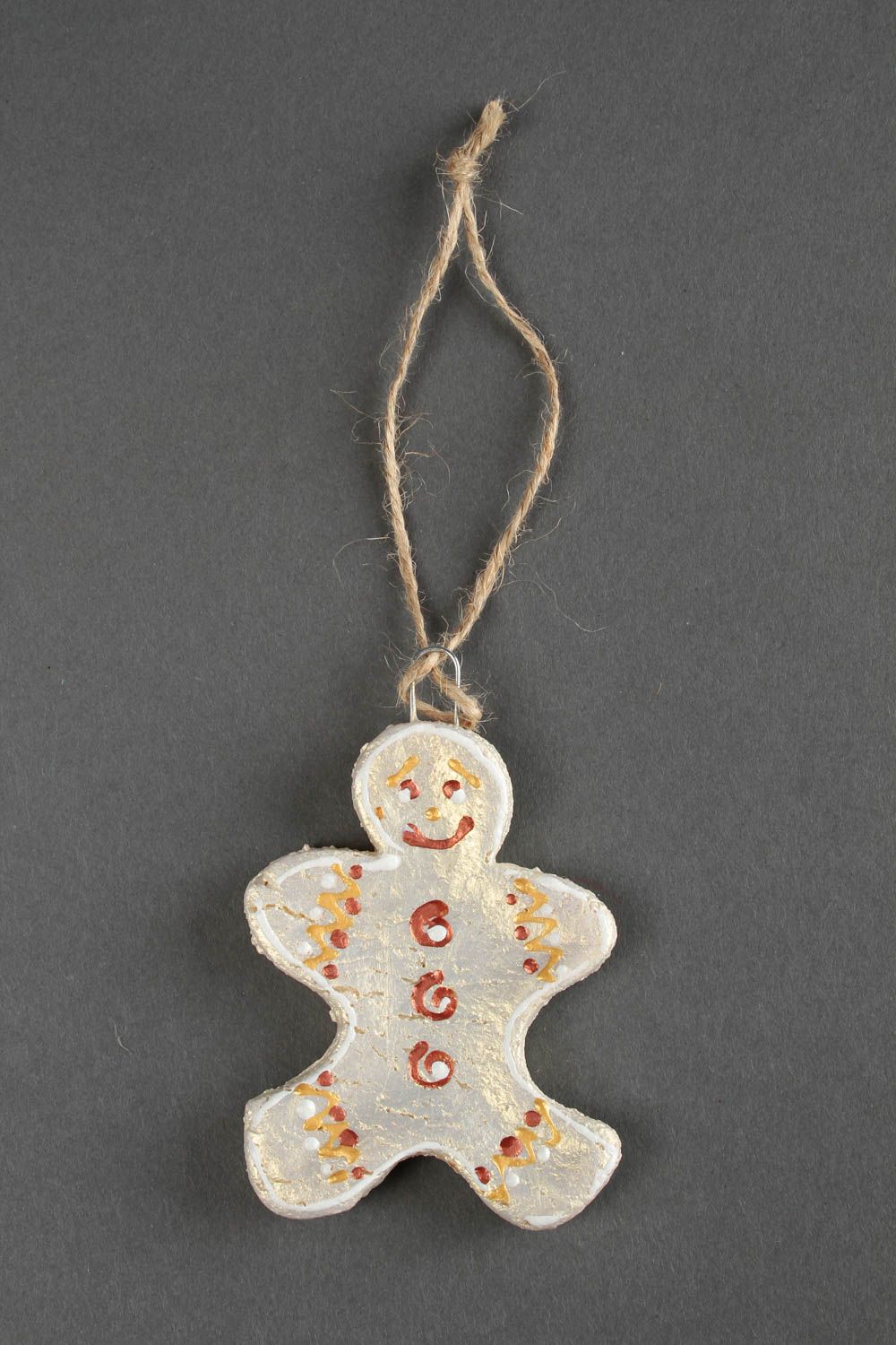 Figura decorativa hecha a mano blanca adorno de fin de año regalo artesanal foto 3