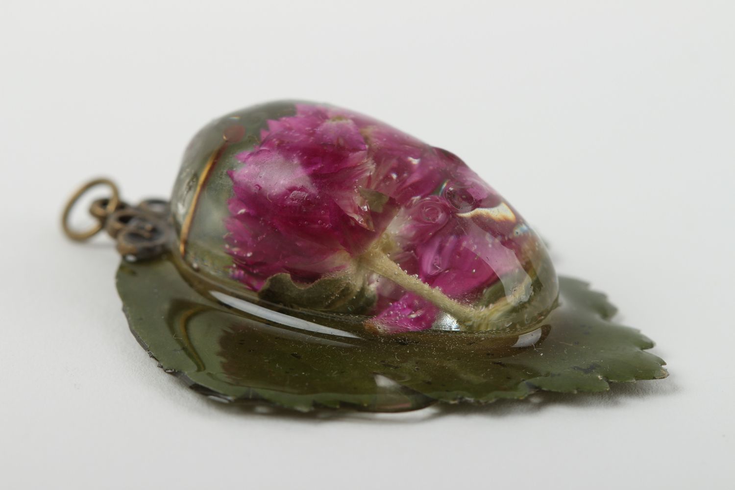 Handmade pendant designer accessory epoxy jewelry unusual gift for women photo 3