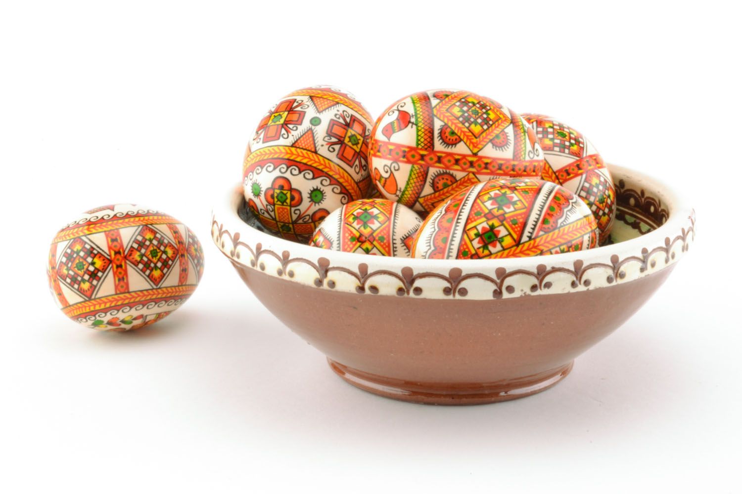 6 super bright ethnic style fruit ceramic bowl 1 lb photo 2