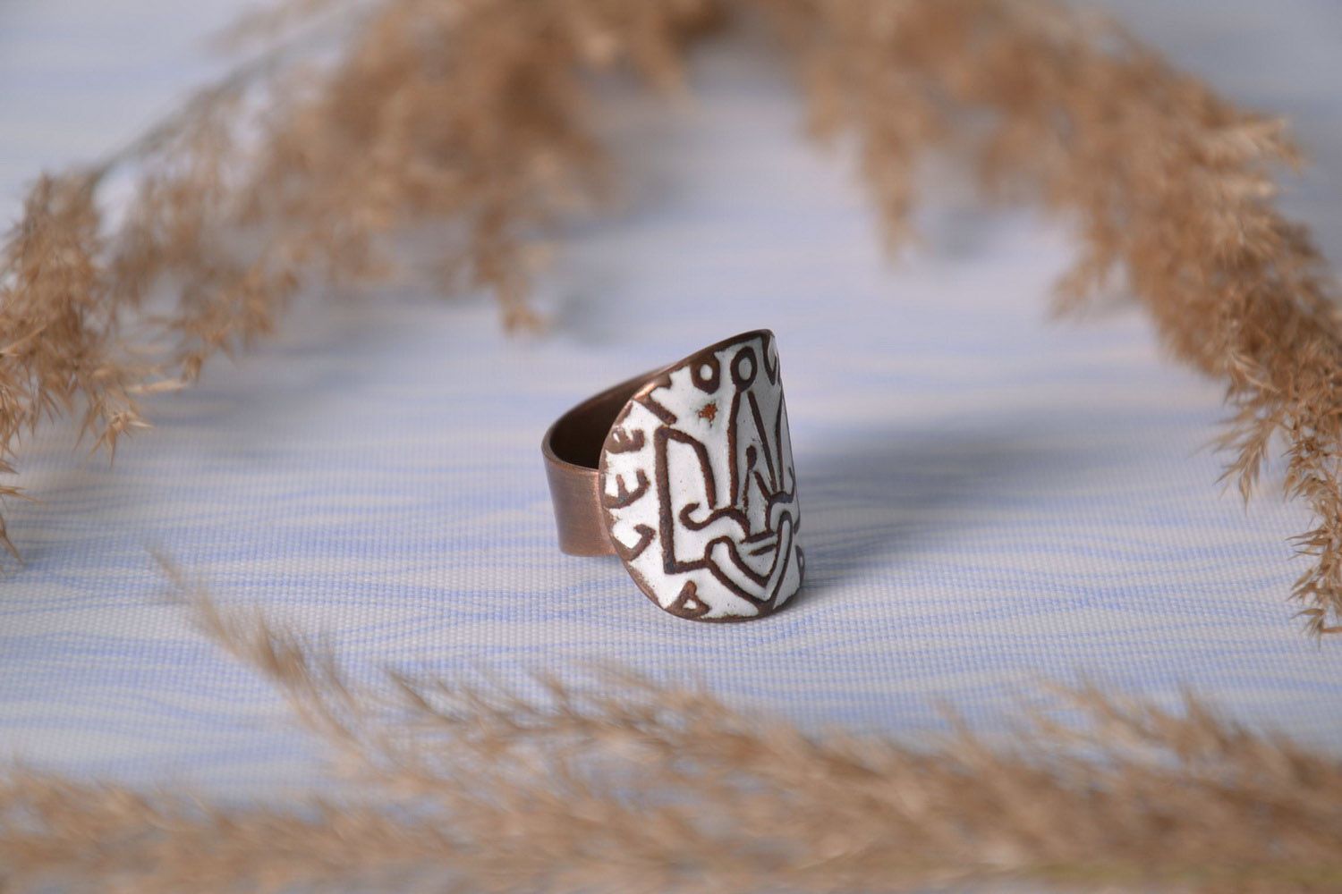 Copper ring with trident photo 1