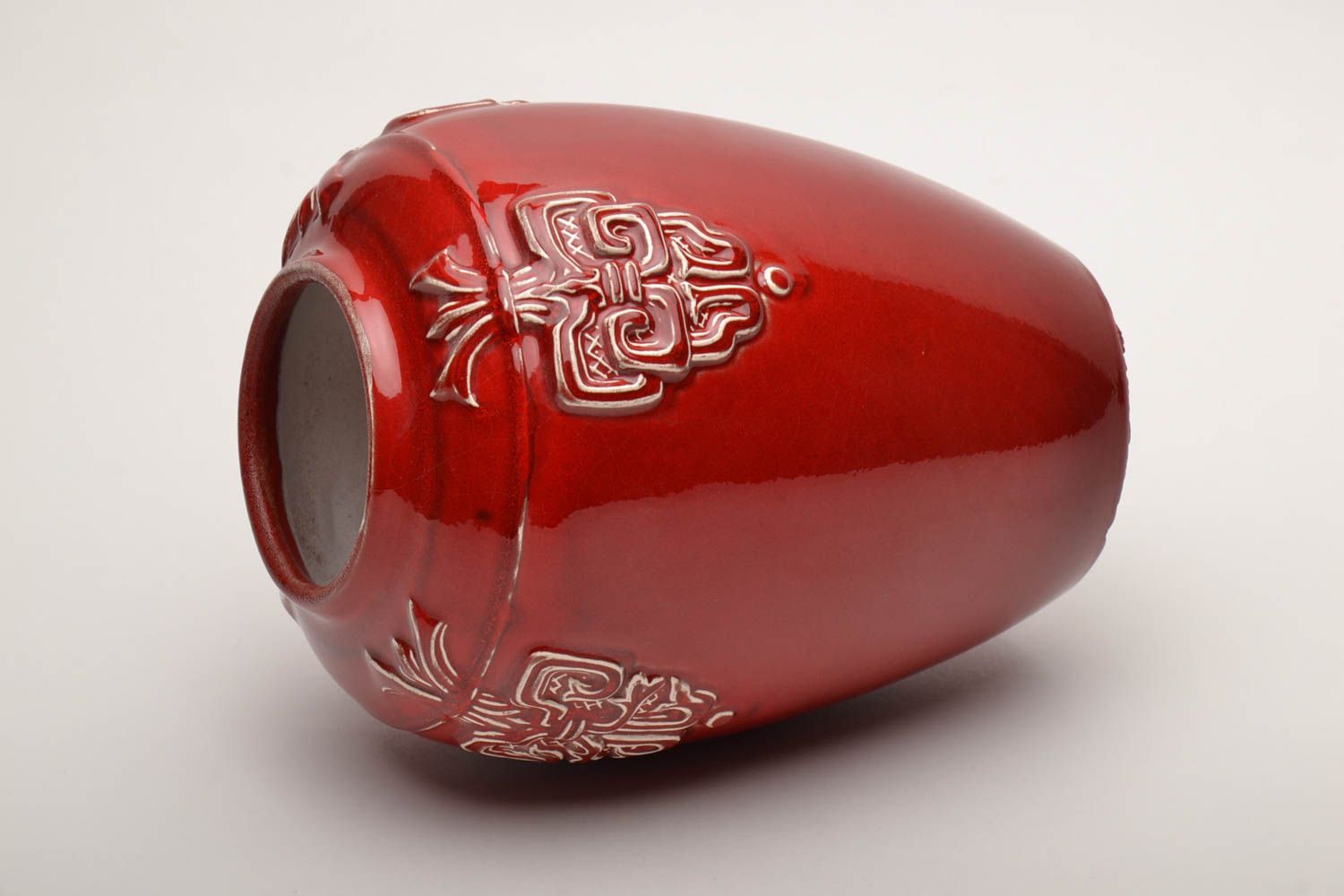 Rote Vase aus Keramik foto 6