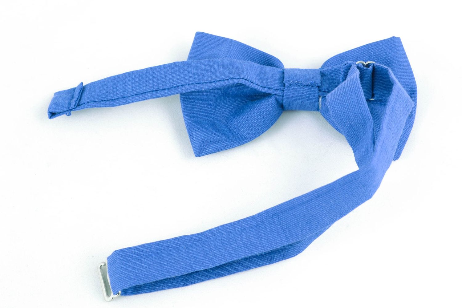 Bright blue fabric bow tie for girls and boys photo 4