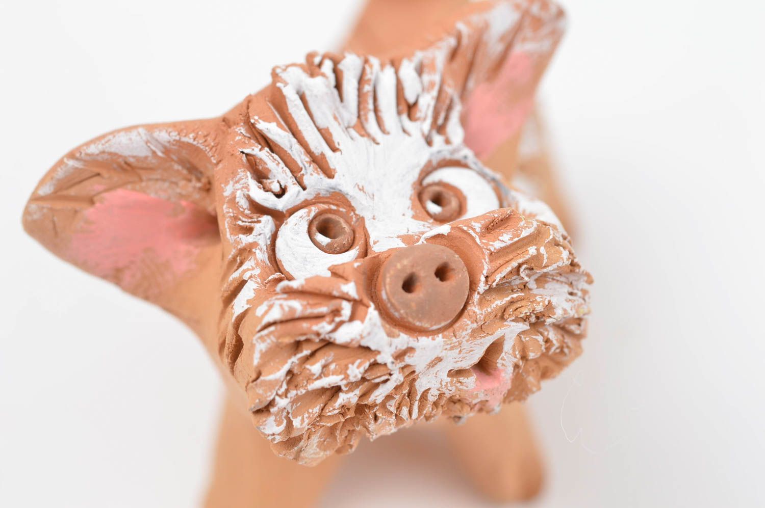 Статуэтка животного щенка ручной работы статуэтка для декора фигурка из глины фото 5