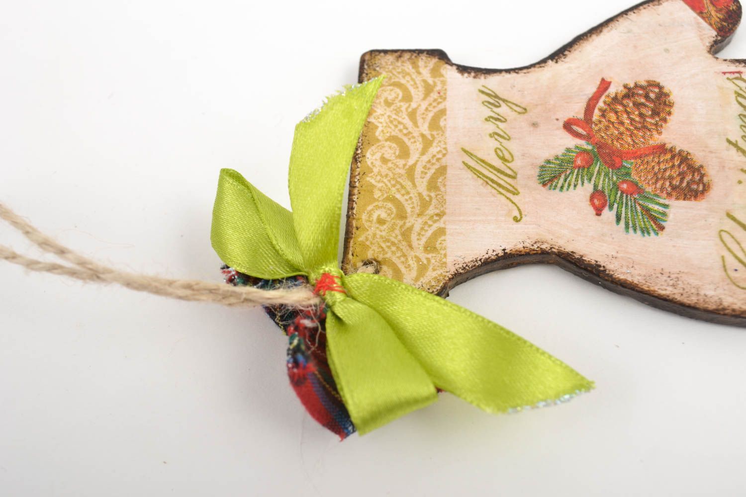 Colgante decorativo artesanal decoración navideña manopla linda regalo original foto 3