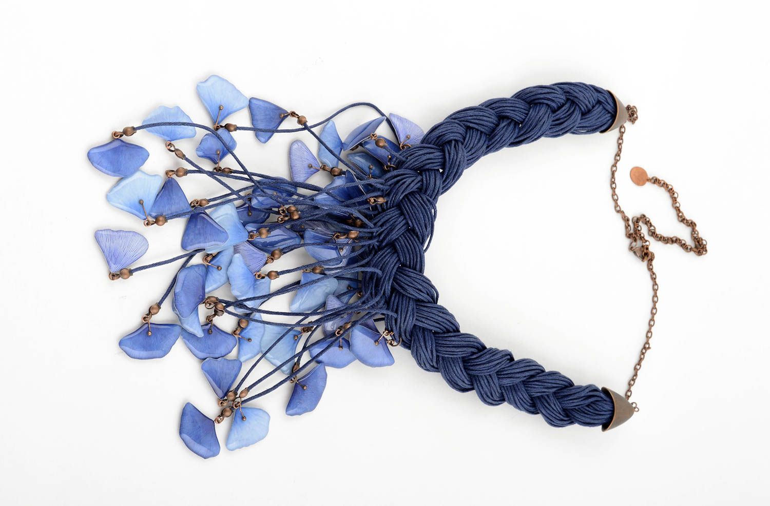 Handmade cord necklace designer accessories unique bijouterie present for woman photo 2