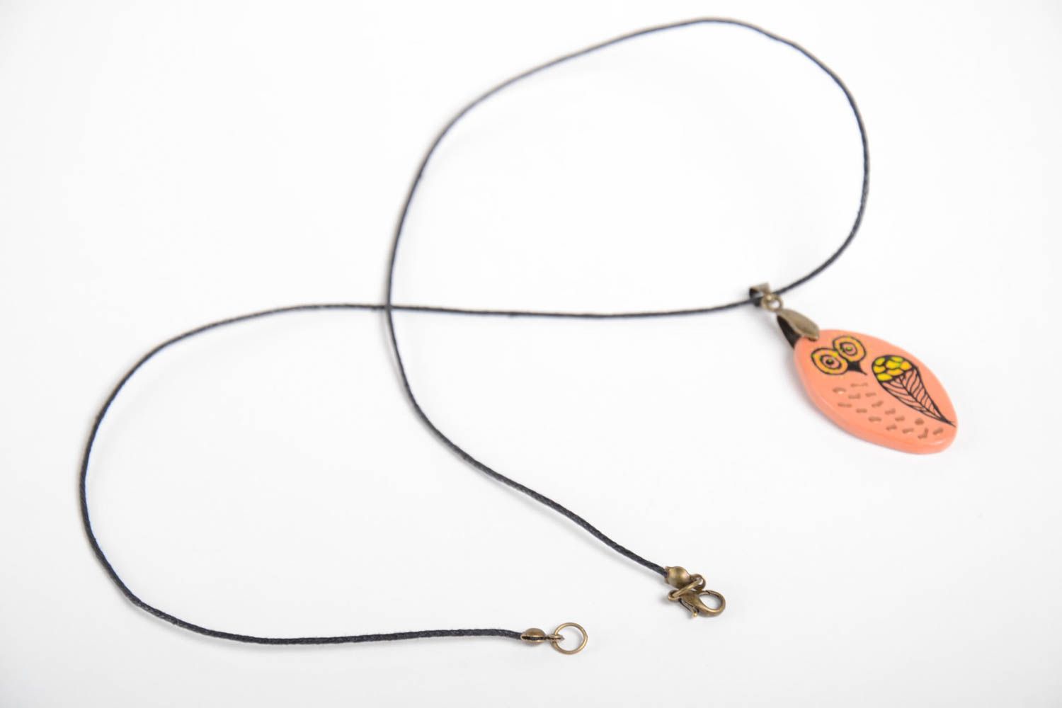 Damen Halskette Geschenk für Frauen Schmuck handgemacht mit Bemalung aus Ton foto 4
