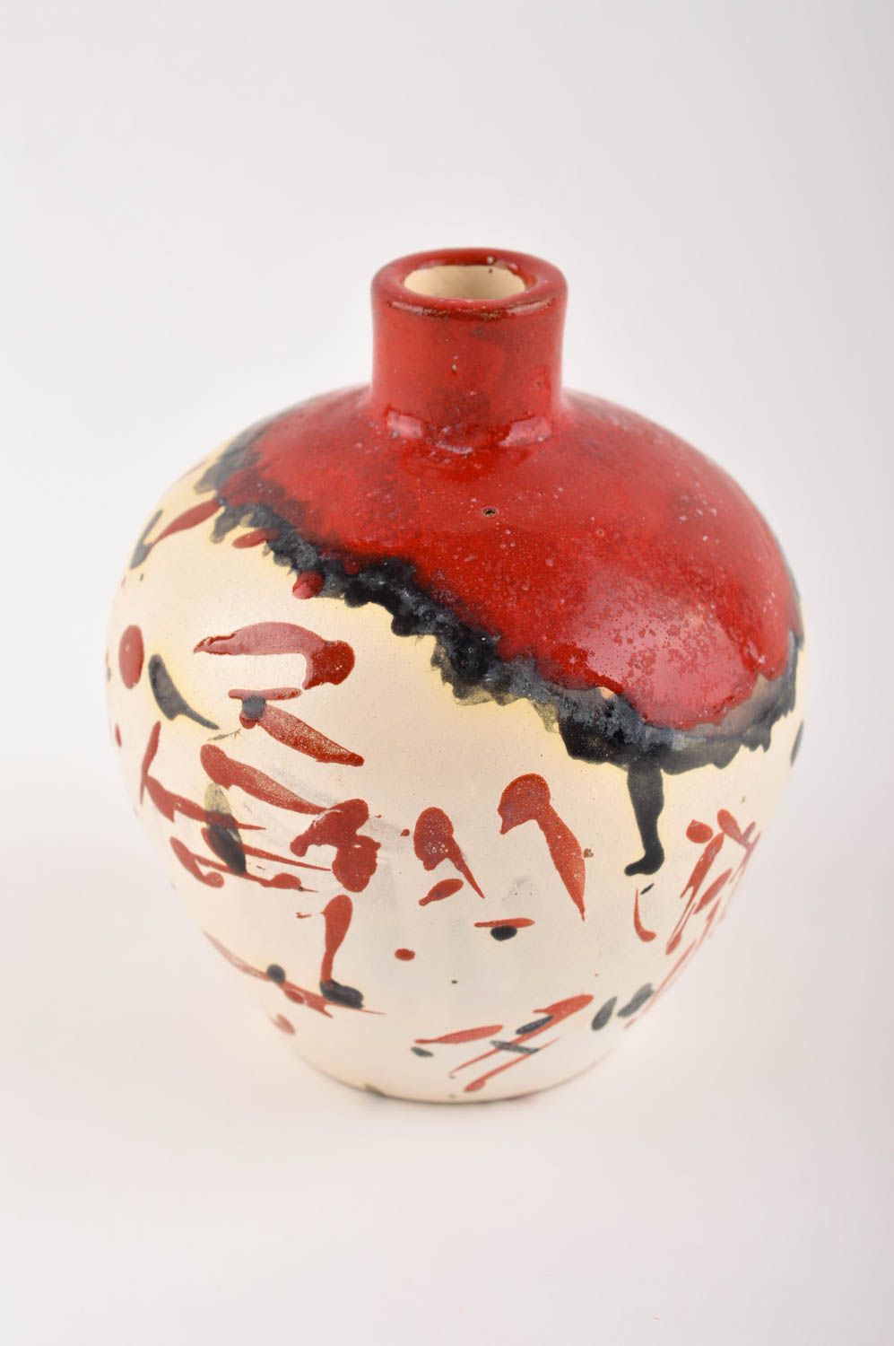 Vase aus Ton handgemachte Keramik Haus Dekoration ausgefallenes Geschenk schön foto 2